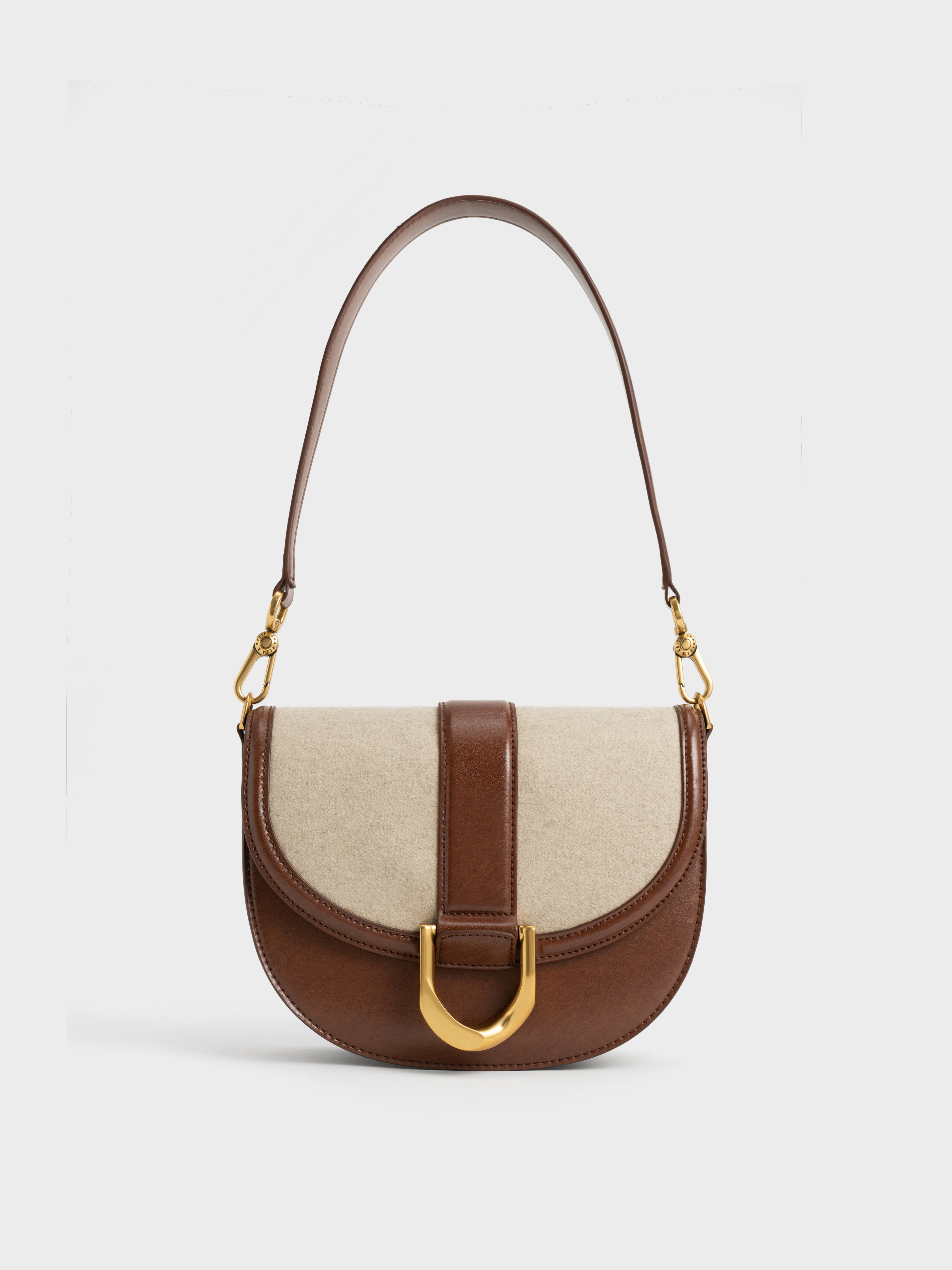 CHARLES & KEITH CHARLES & KEITH - GABINE TWO-TONE SADDLE BAG
