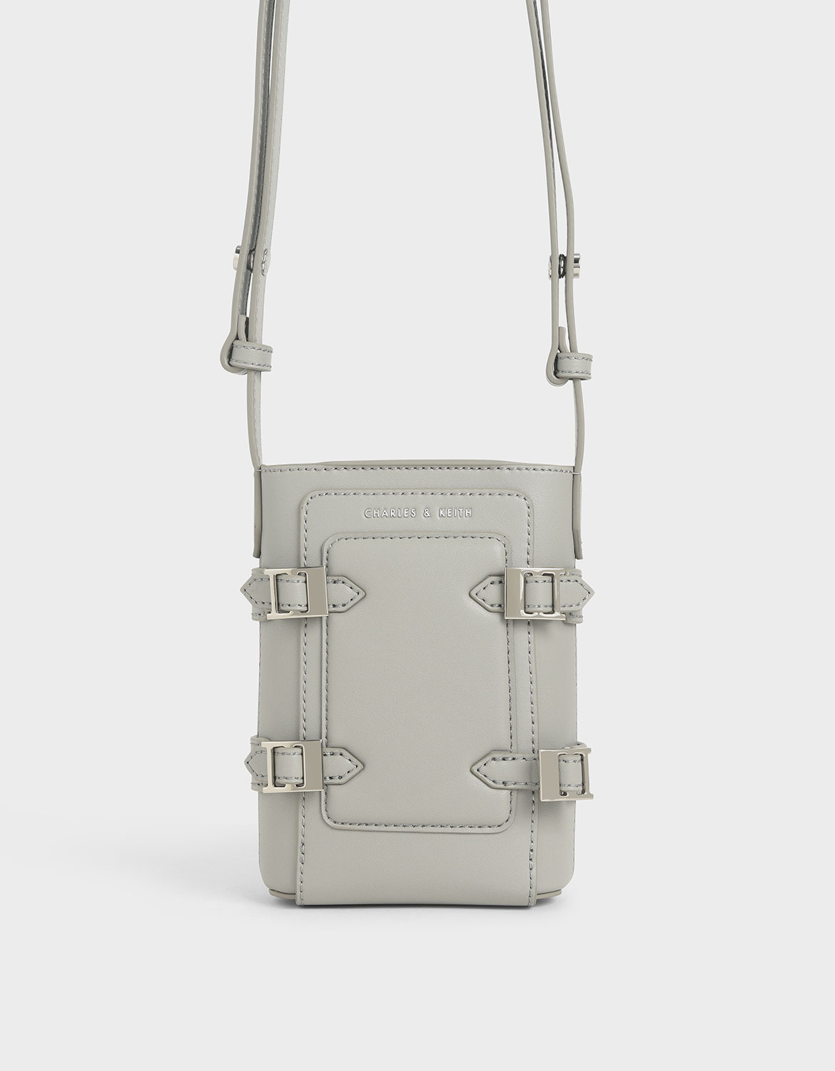 

Small Buckle Bucket Bag, Grey