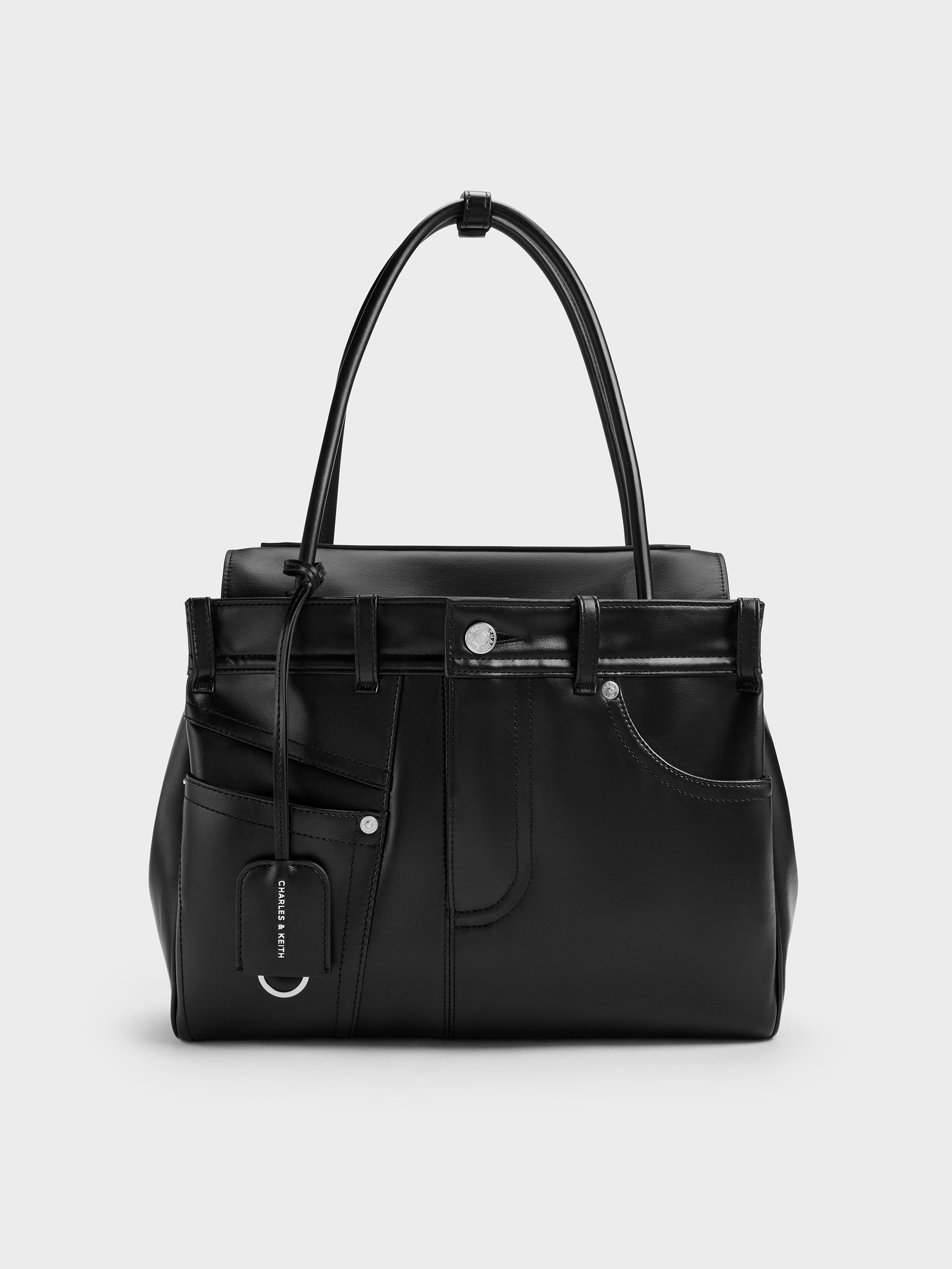 Charles & Keith - Arita Jeans Tote Bag In Black