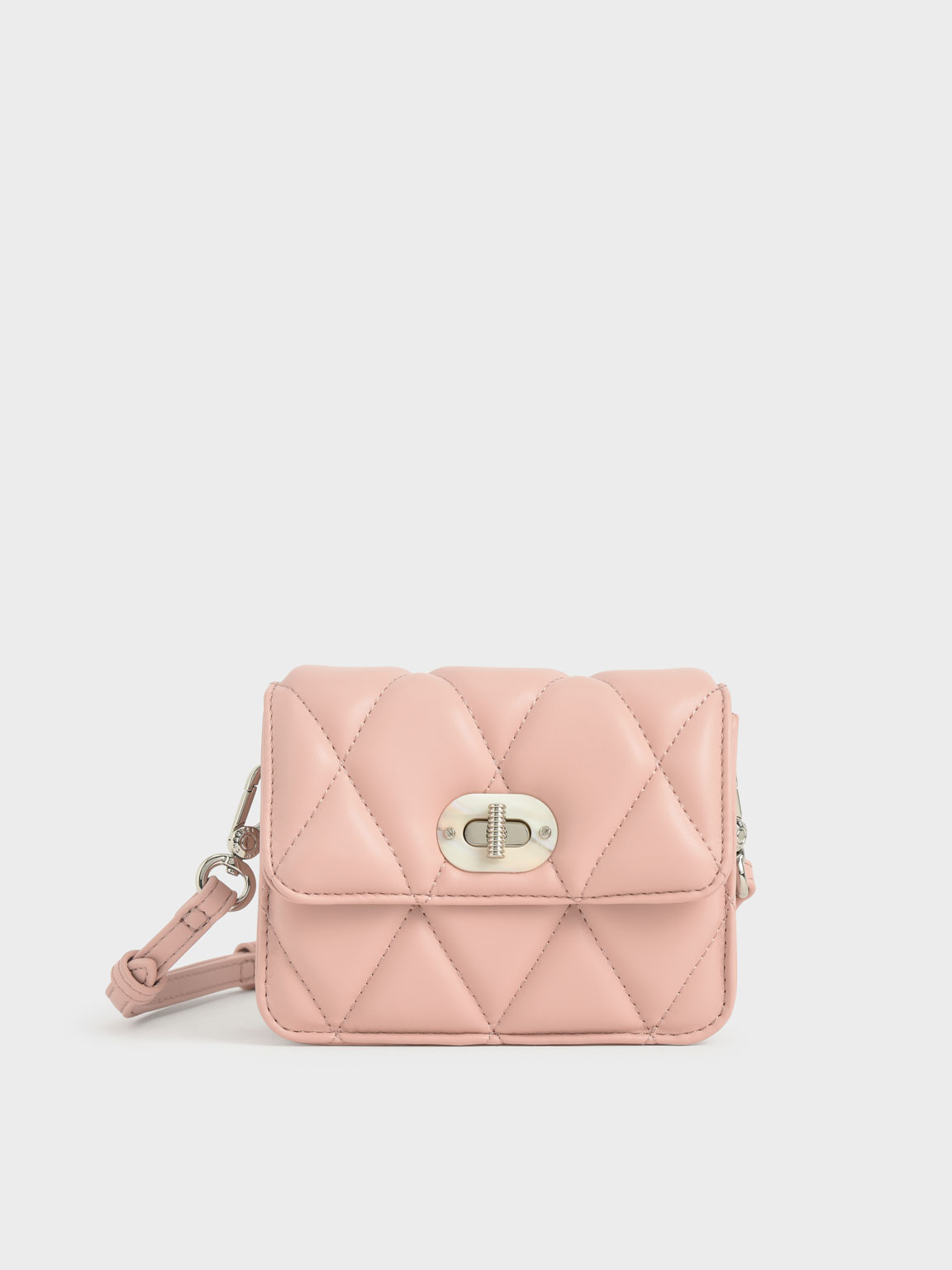 

Girls' Quilted Crossbody Bag, Pink