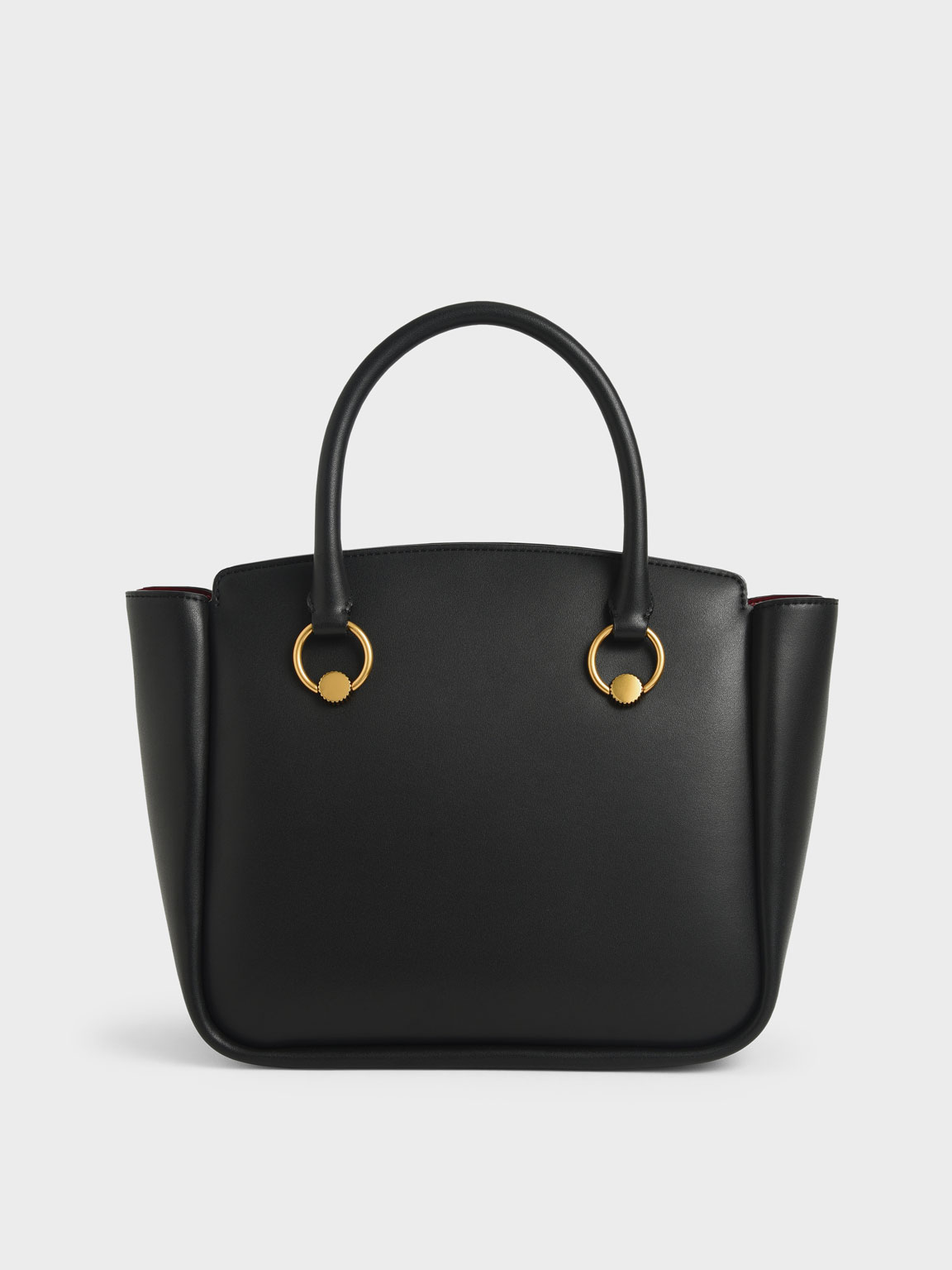 

Ring Detail Large Hobo Bag, Black