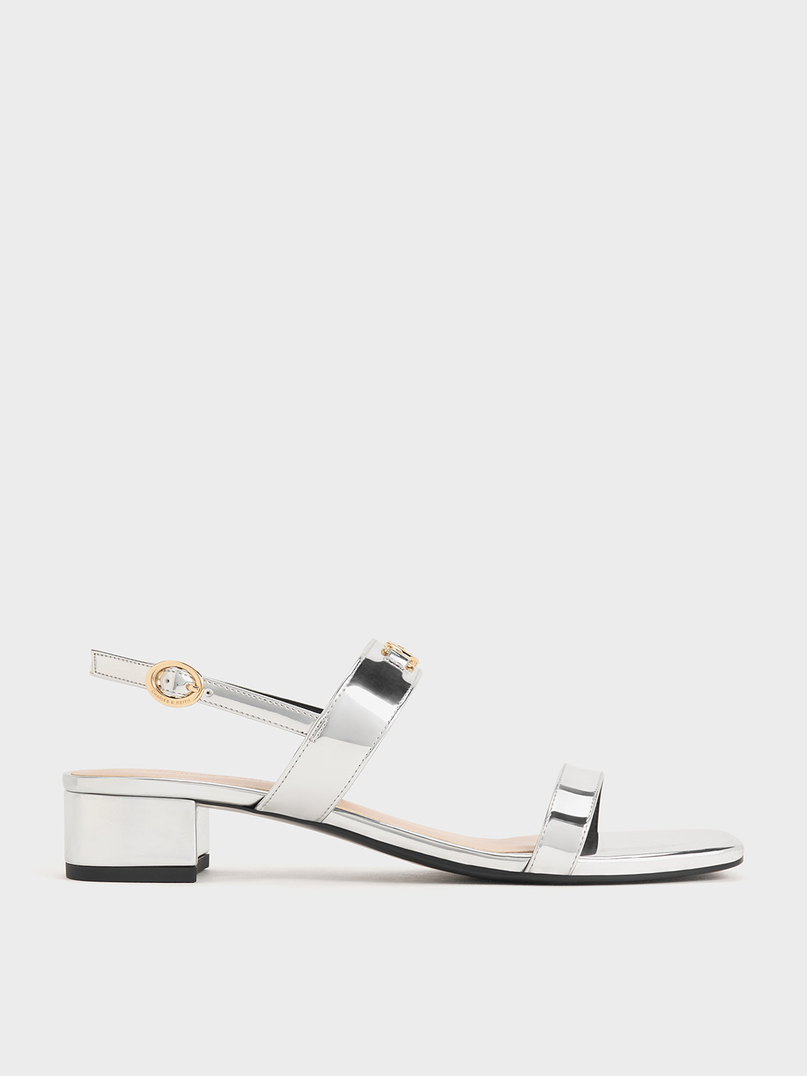 Charles & Keith - Trifina Metallic-Accent Slingback Sandals Charles & Keith - Trifina Metallic-Accent Slingback Sandals