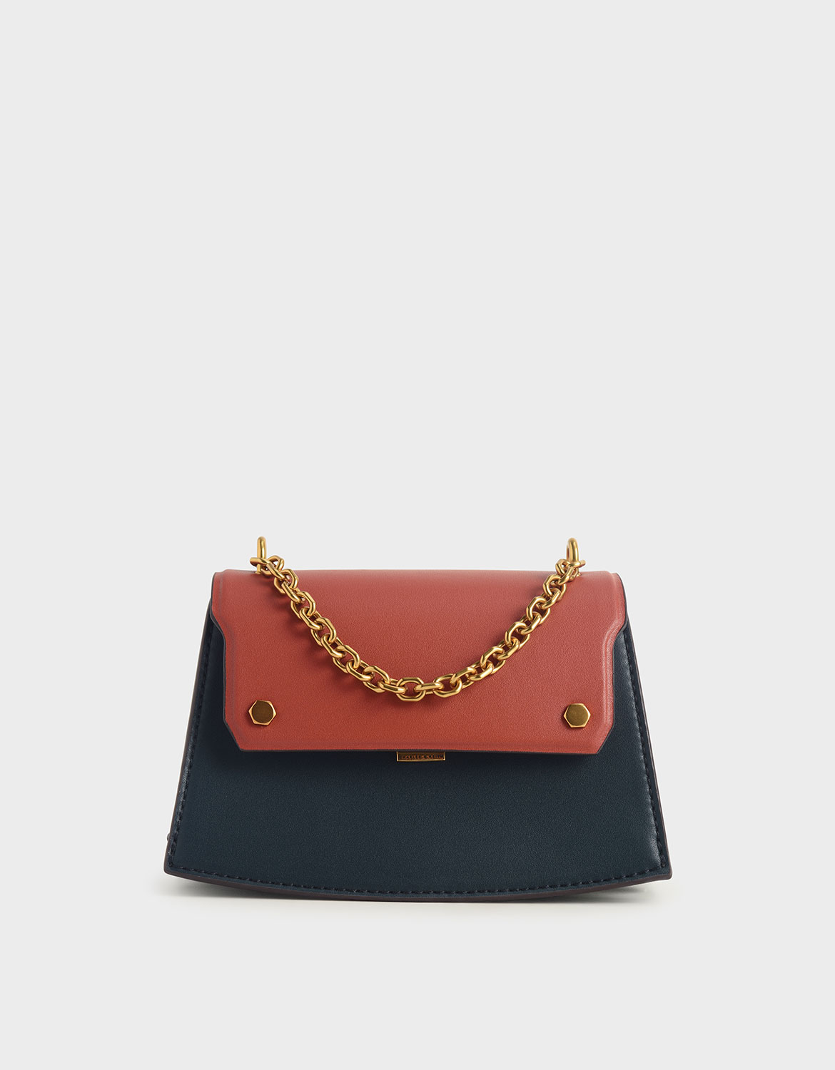 

Two-Tone Chain Handle Crossbody Bag