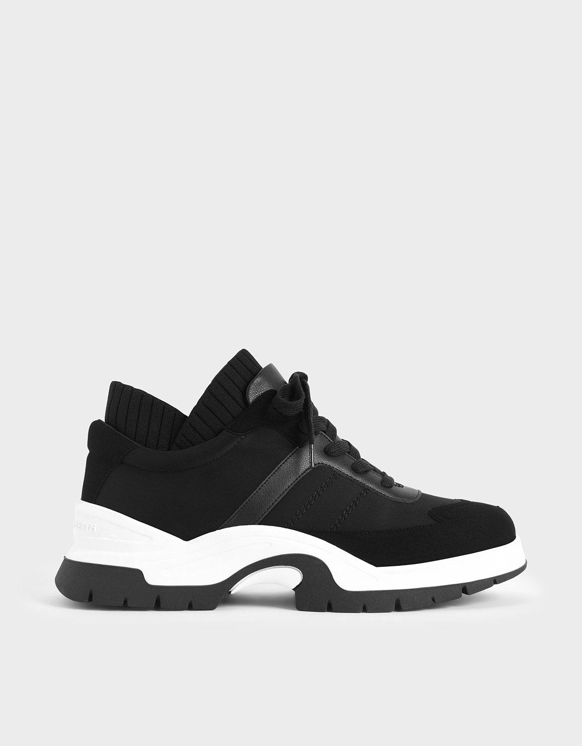 

Two-Tone Chunky Trainers, Black