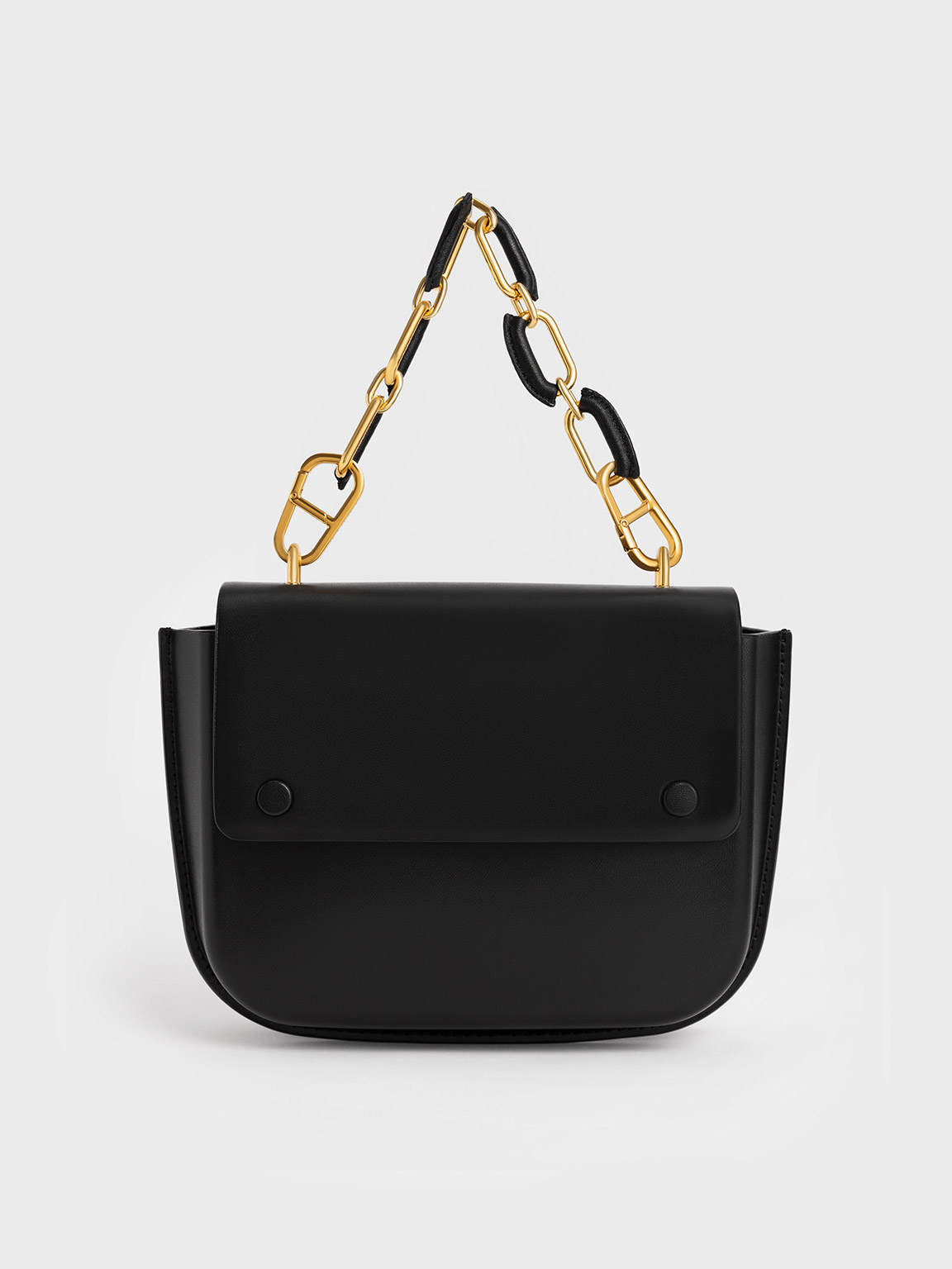 Amber Chain Handle Push-Lock Handbag