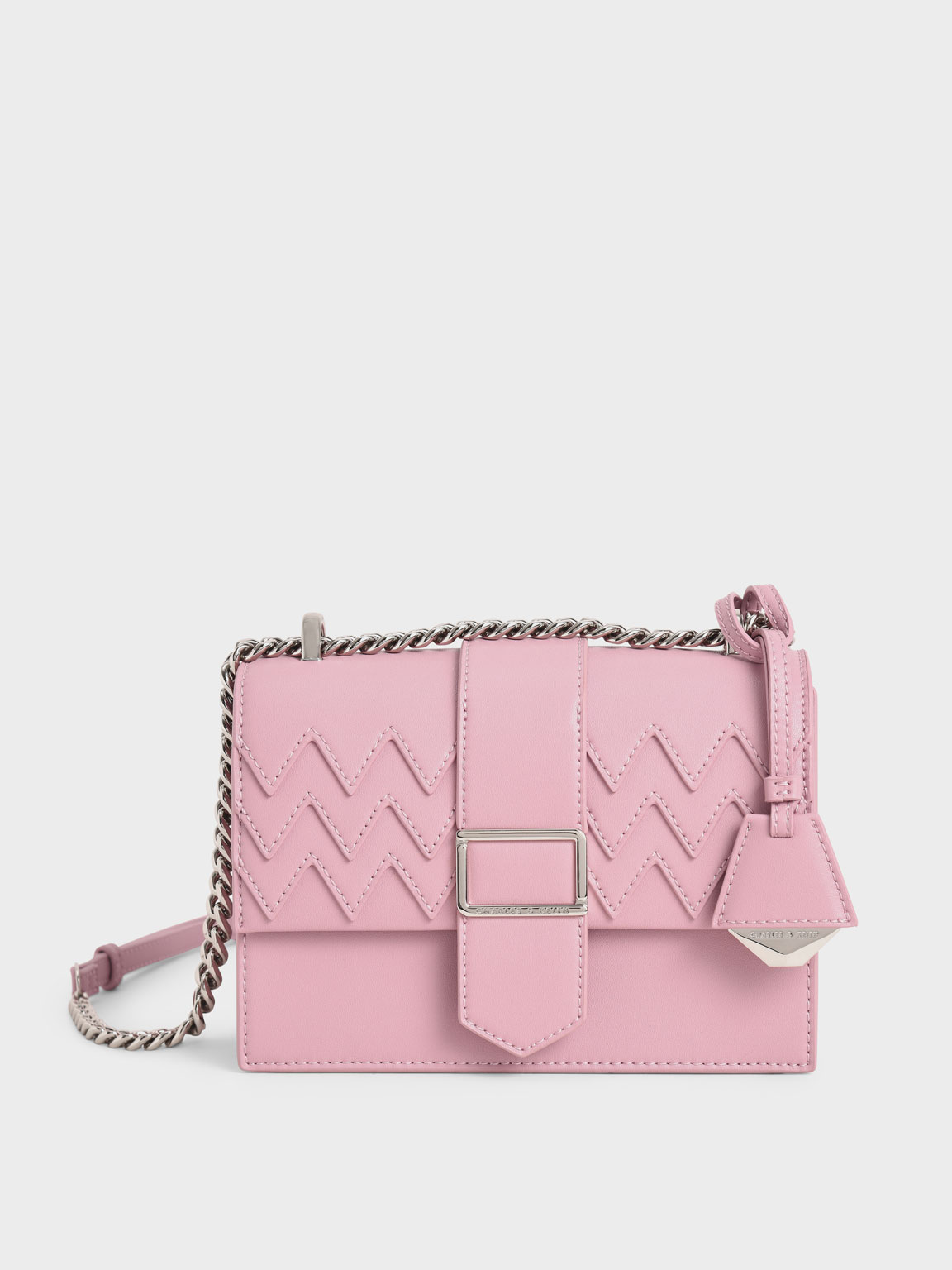 

Metallic Buckle Sling Bag, Pink