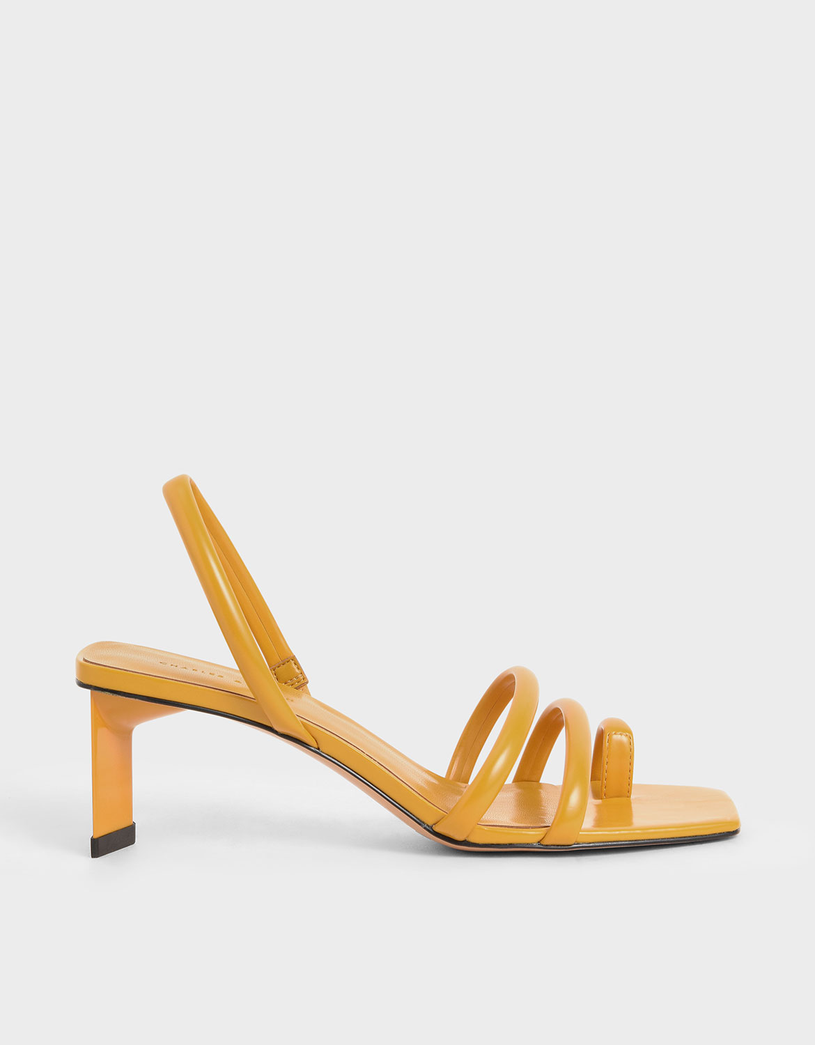 

Toe Loop Strappy Slingback Heels, Yellow