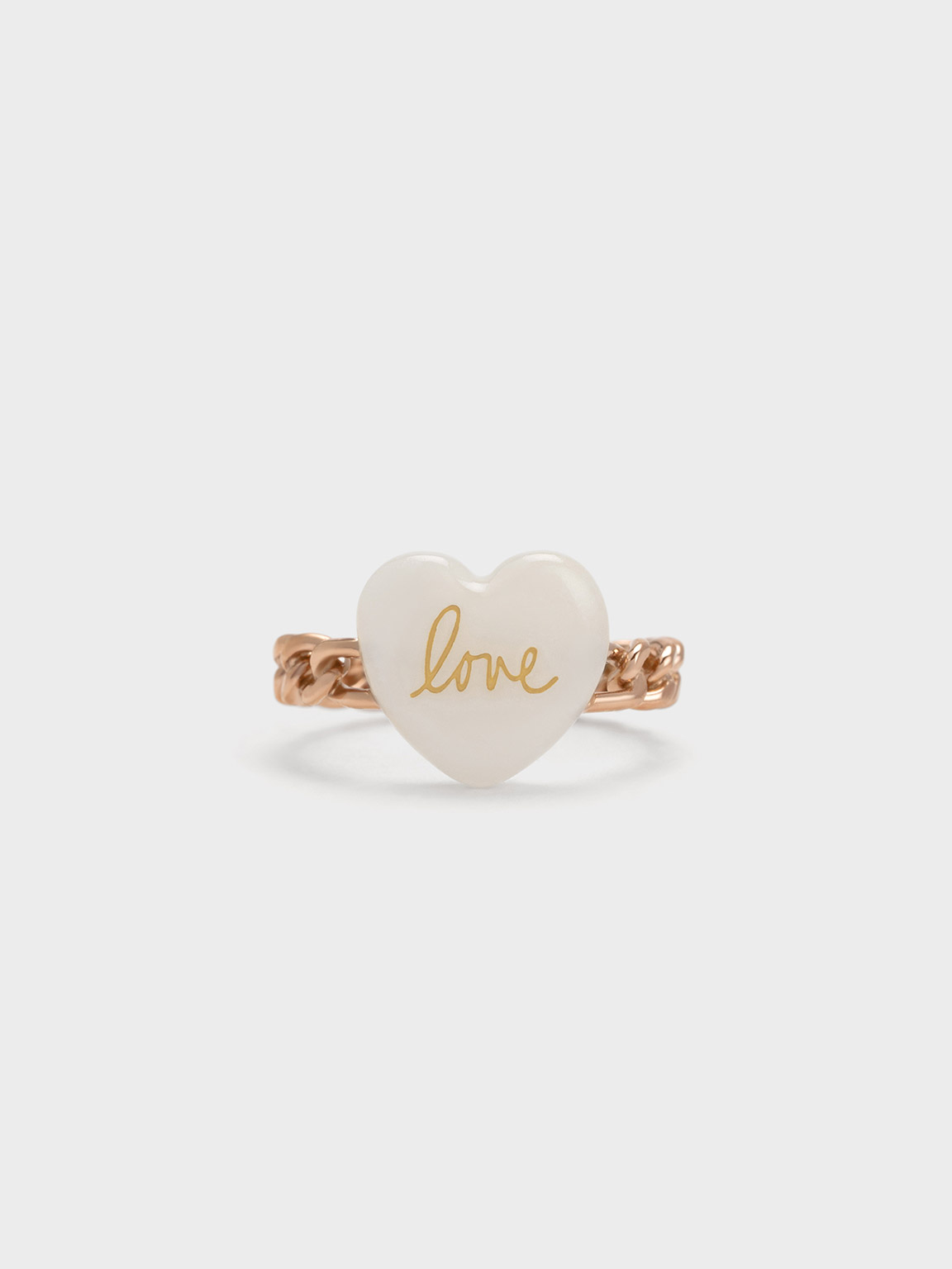 "Love" Heart Braided Ring