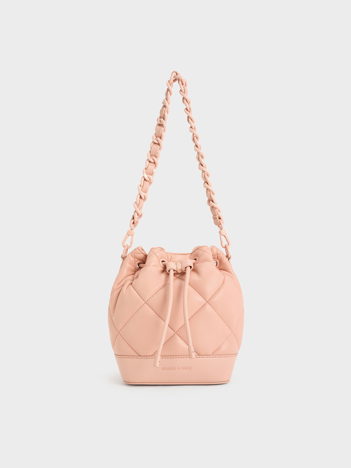 Pink Lin Quilted Bucket Bag | CHARLES & KEITH UK