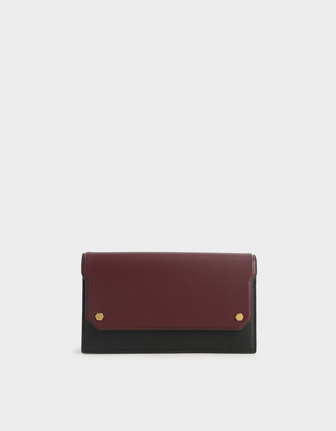 

Two-Tone Mini Long Wallet, Black