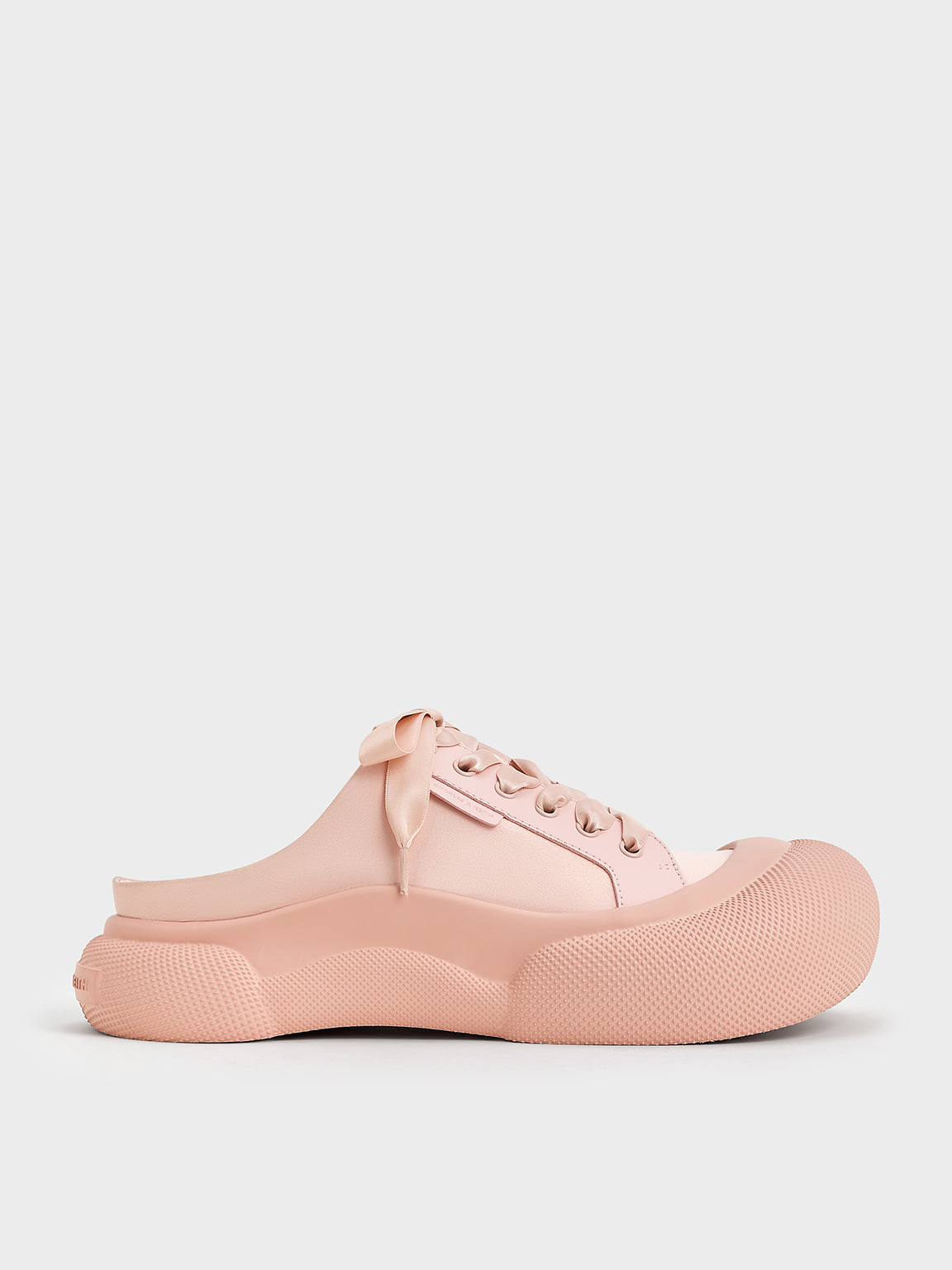 Charles & Keith - Satin Lace-Up Slip-On Sneakers