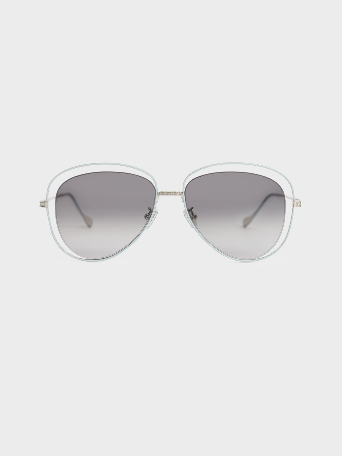 

Cut-Out Aviator Sunglasses, Silver