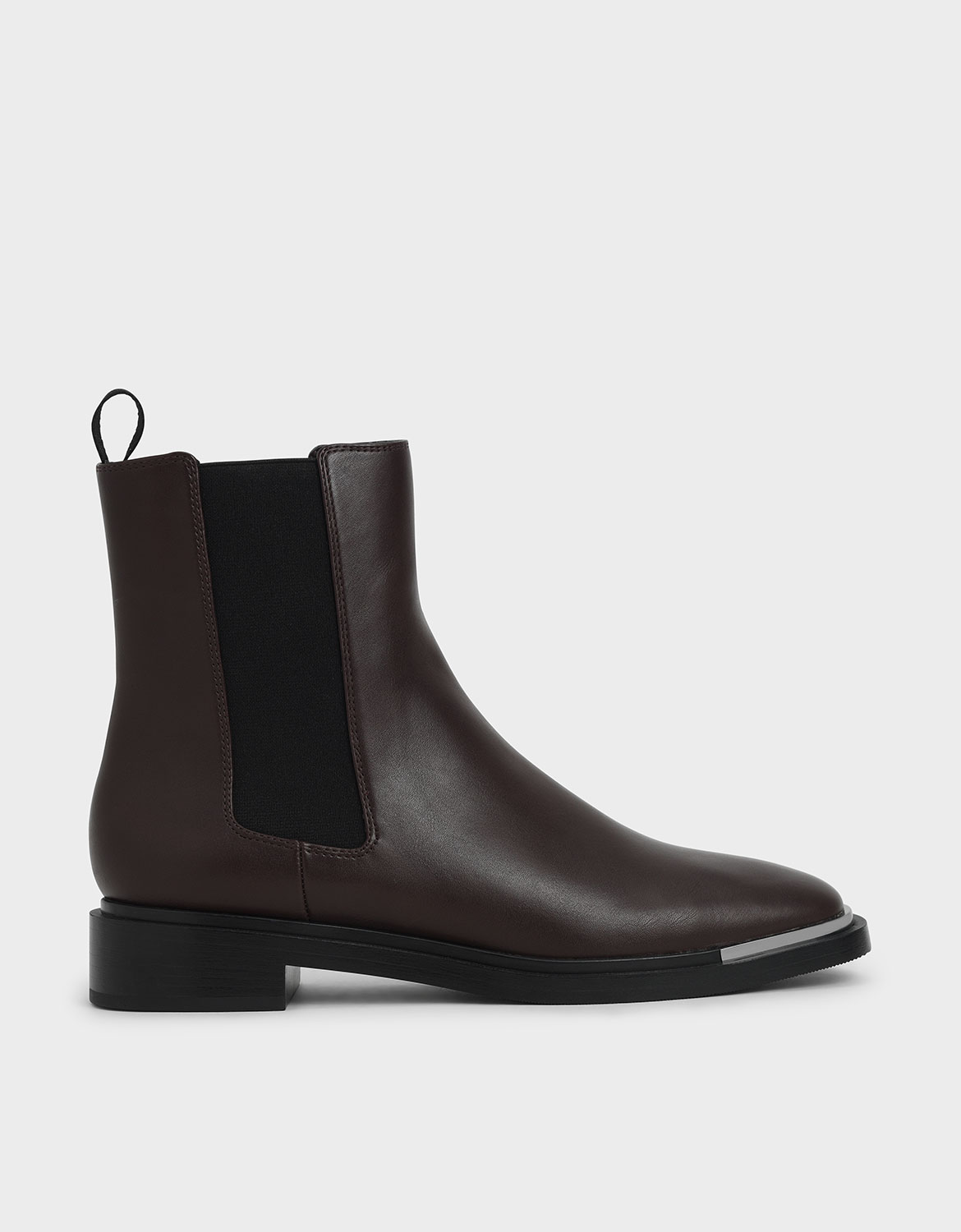 

Metal Accent Chelsea Boots, Maroon
