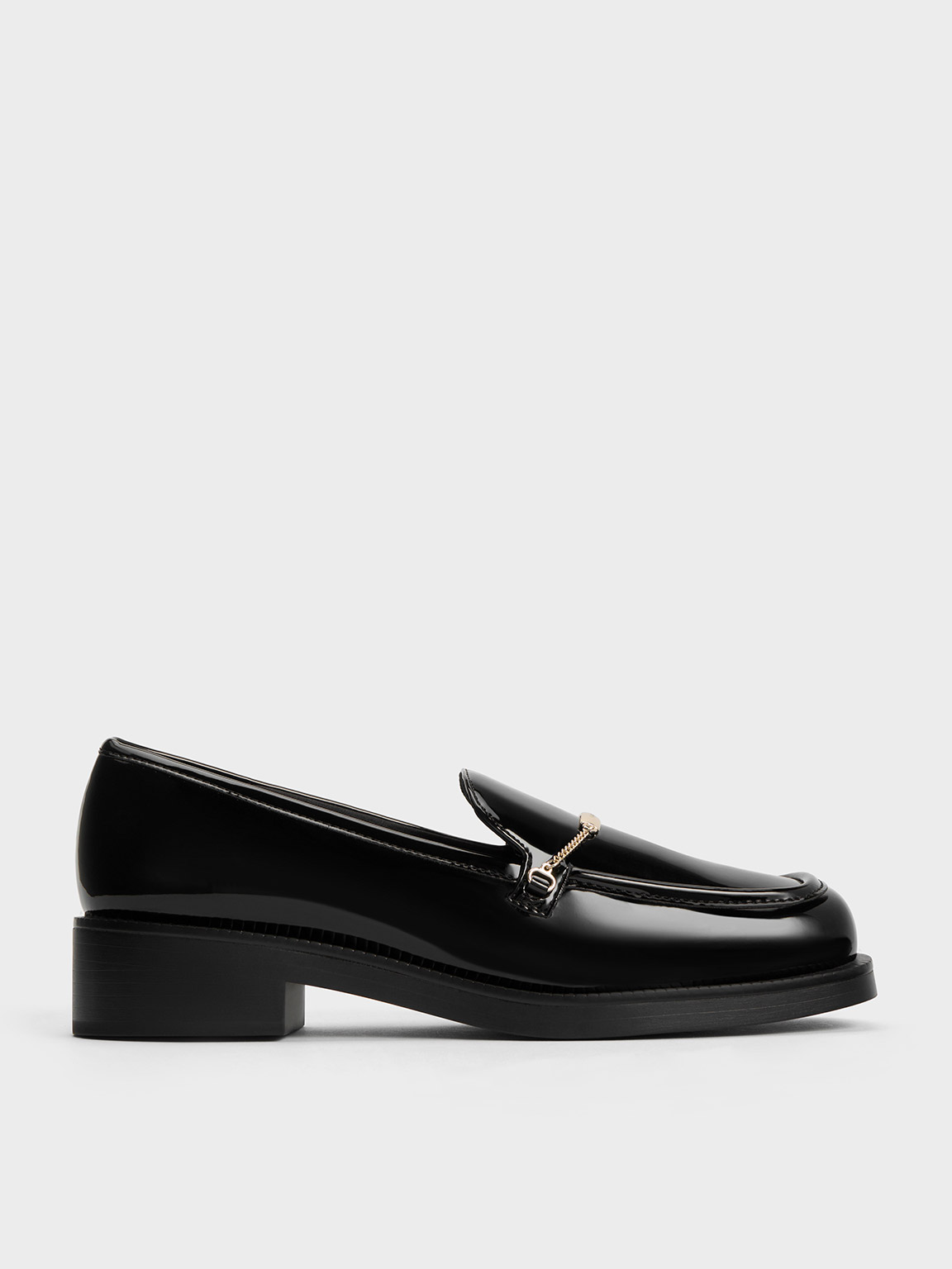 Charles & Keith - Lexie Metallic-Accent Loafers
