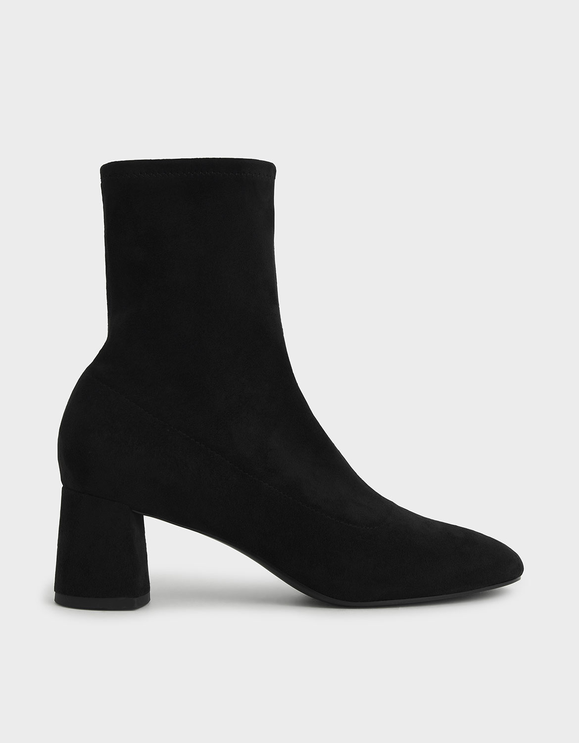 

Textured Sculptural Heel Ankle Boots, Black