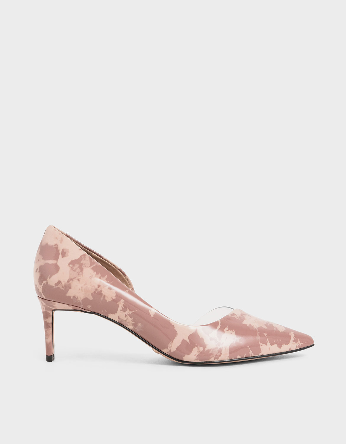 

Patent Leather Printed D'Orsay Pumps, Blush