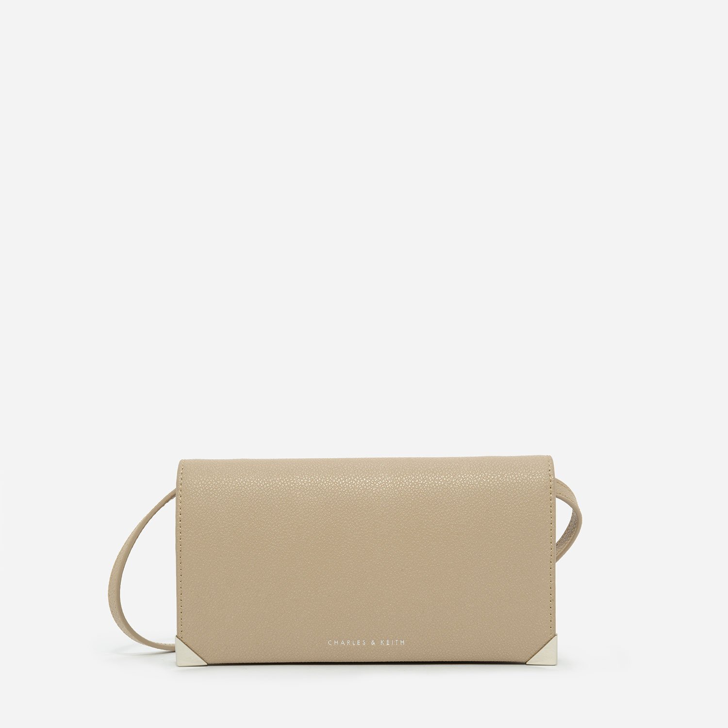 

Metallic Tip Wallet, Taupe
