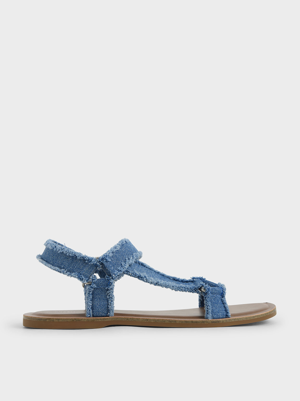 

Denim Asymmetric Strap Sandals, Blue