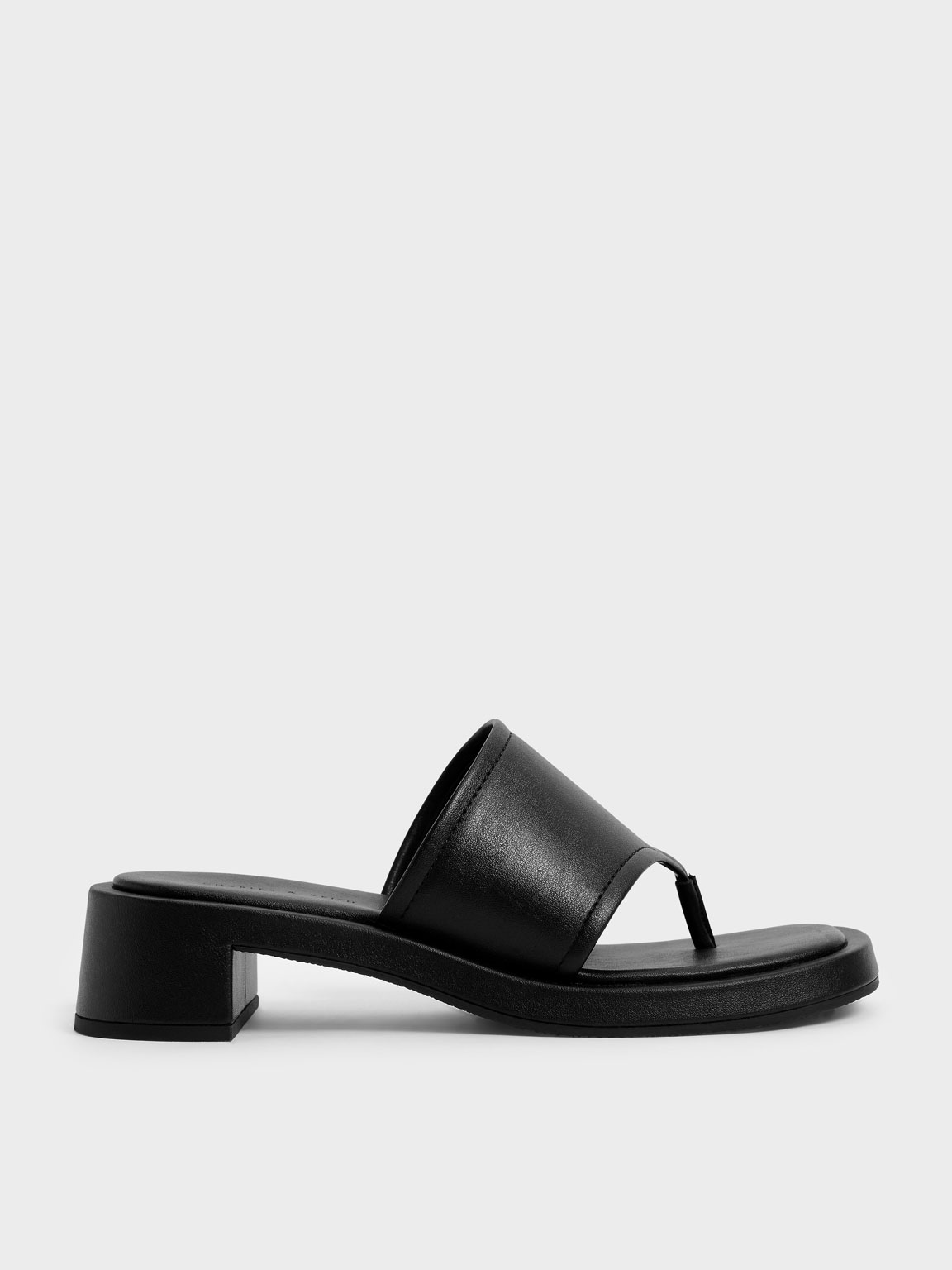 

Padded Thong Sandals, Black