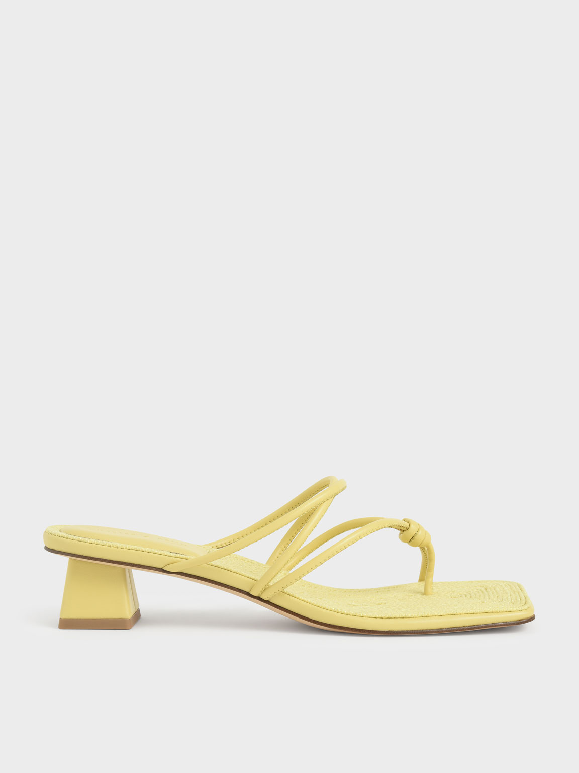 

Toe Loop Strappy Heeled Sandals, Yellow