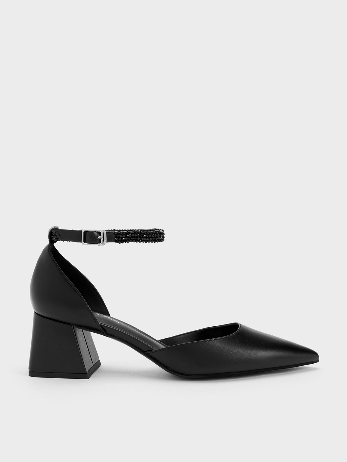 Beaded Ankle-Strap D’Orsay Pumps