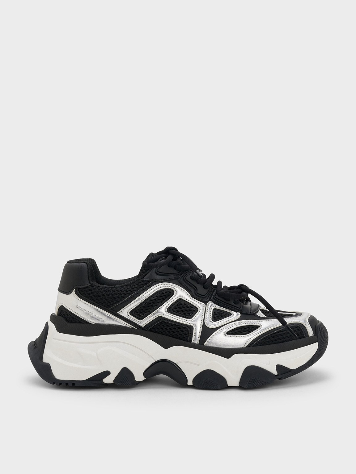 Charles & Keith - Gaskell Metallic Mesh Chunky Sneakers Charles & Keith - Gaskell Metallic Mesh Chunky Sneakers