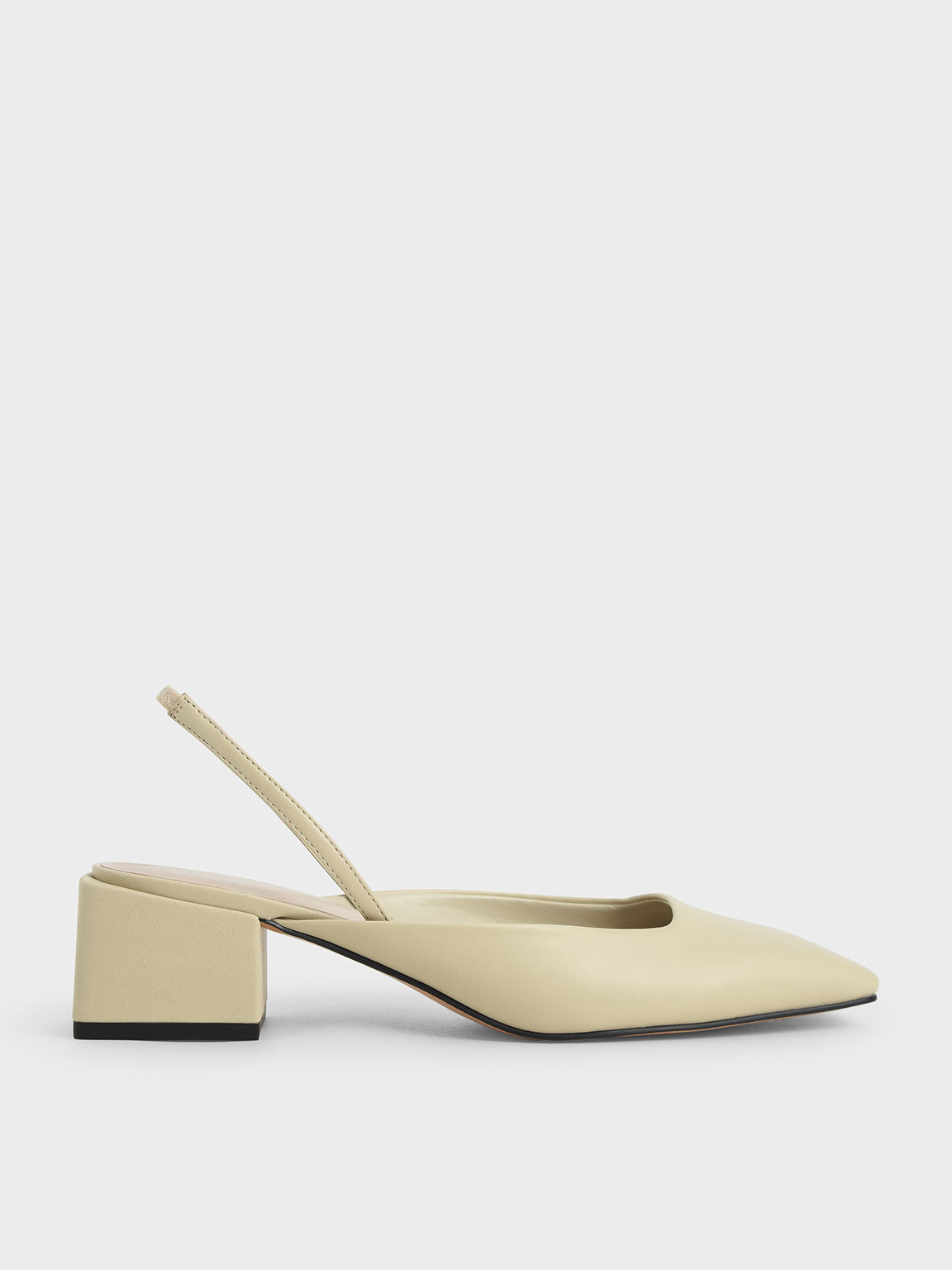 

Square Toe Slingback Pumps, Sand