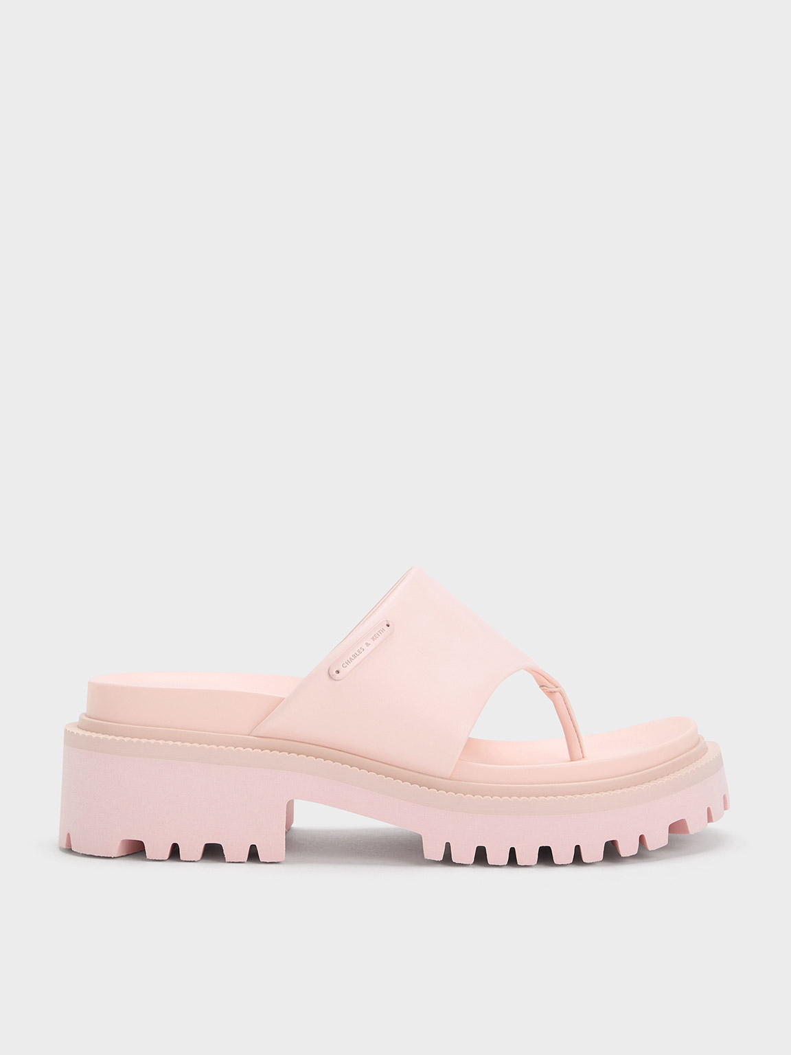 Padded Ridged-Sole Thong Sandals