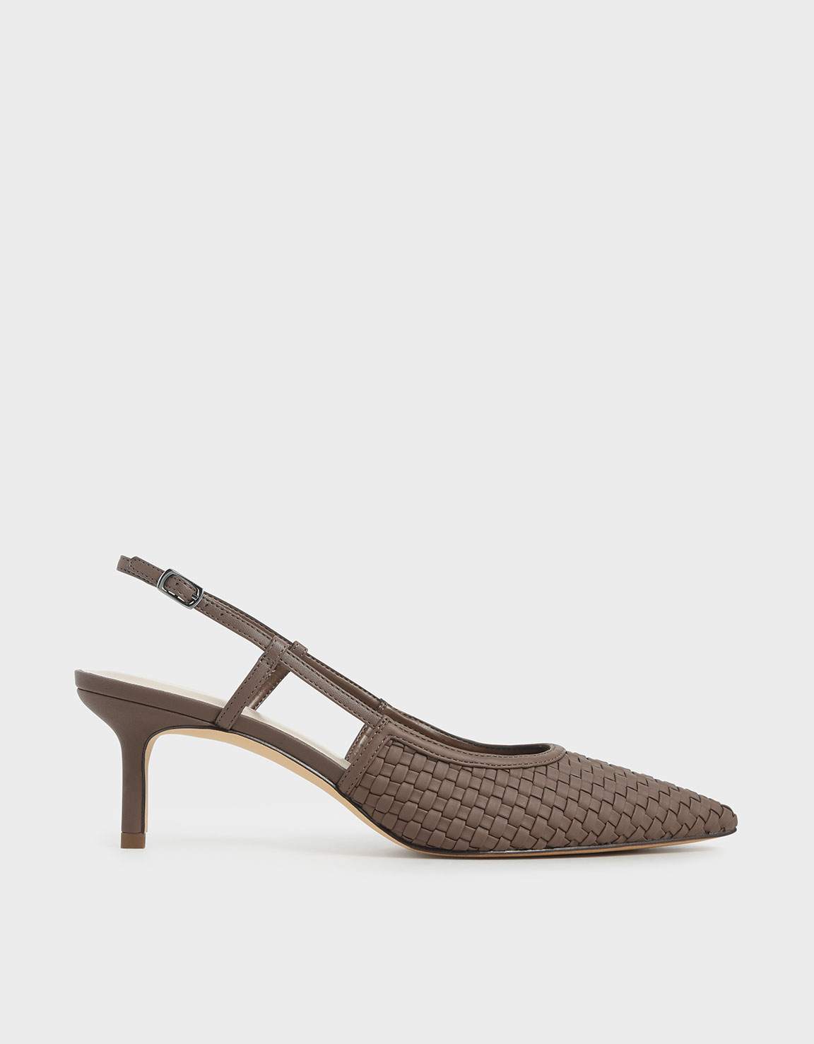

Woven Slingback Pumps, Brown