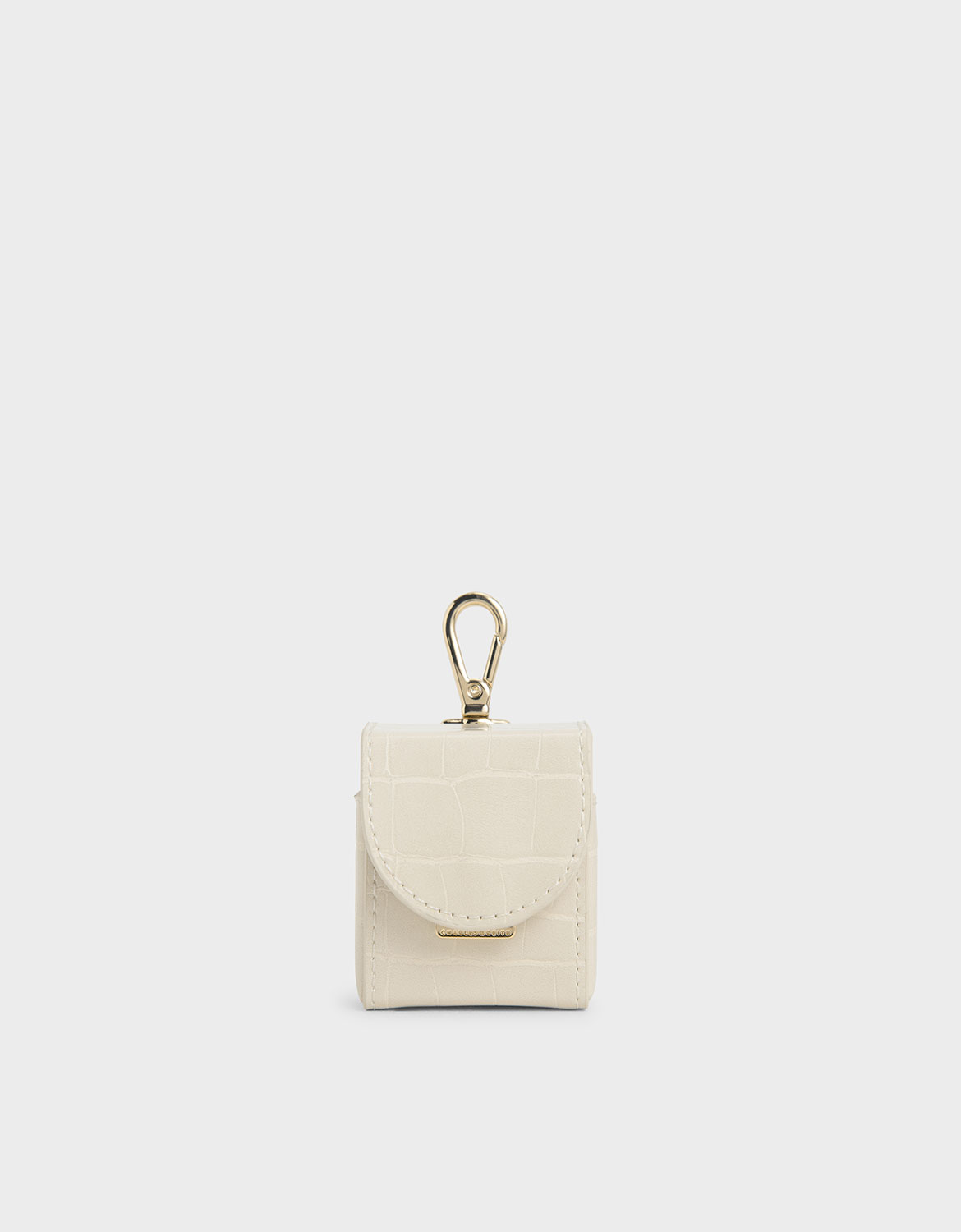 

Croc-Effect AirPods Case Necklace, Beige