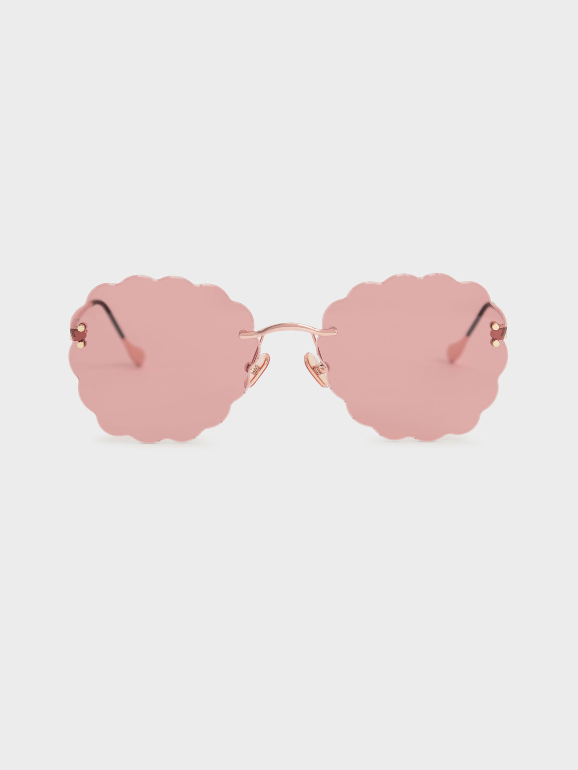 

Scalloped Butterfly Sunglasses, Rose gold