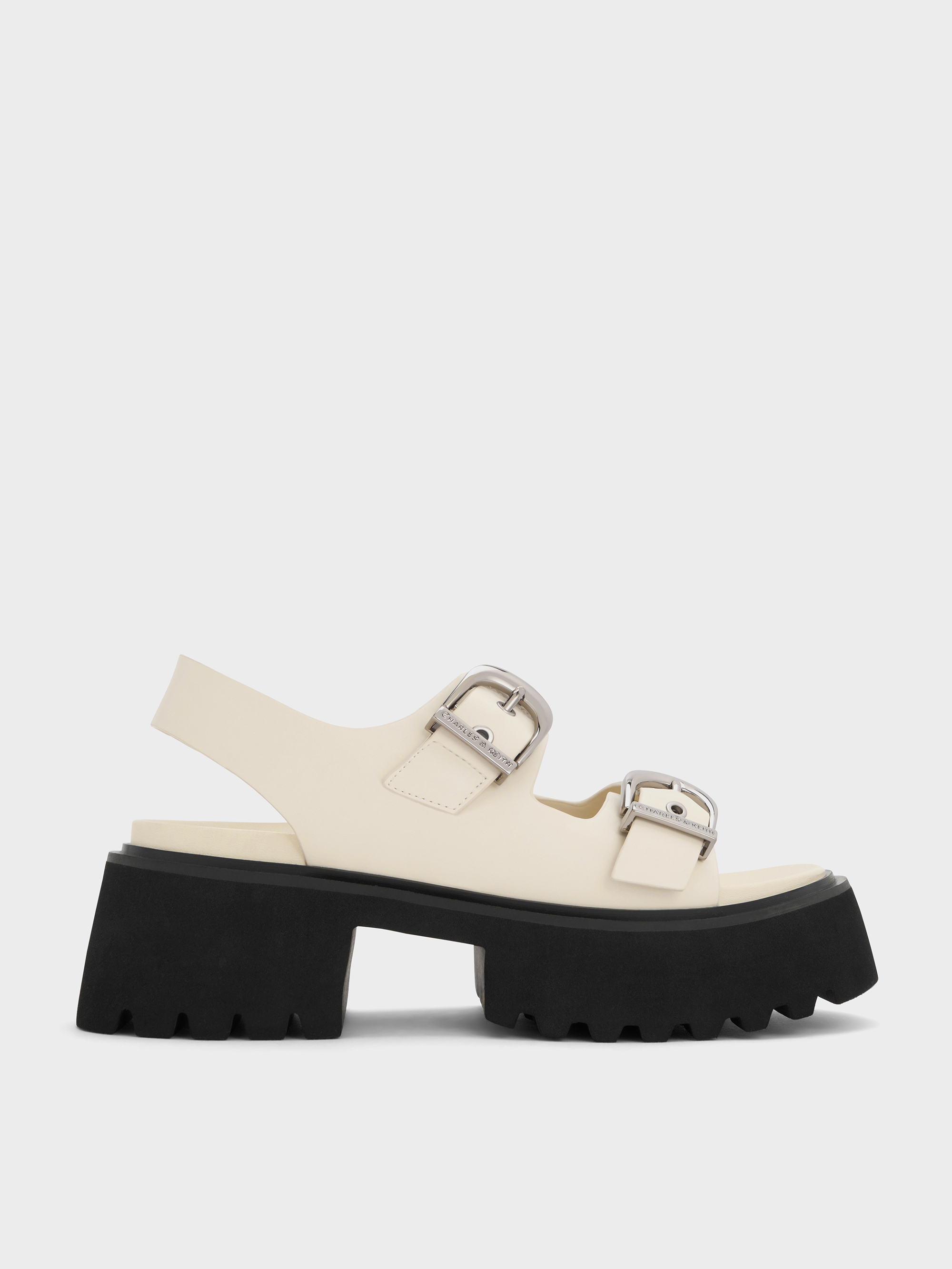 Charles & Keith - Nadine Slingback Platform Sandals In Gray