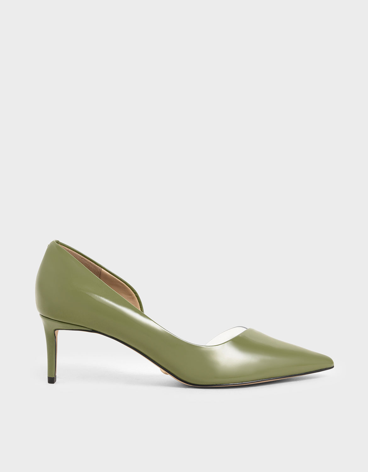 

Patent Leather D'Orsay Pumps, Green