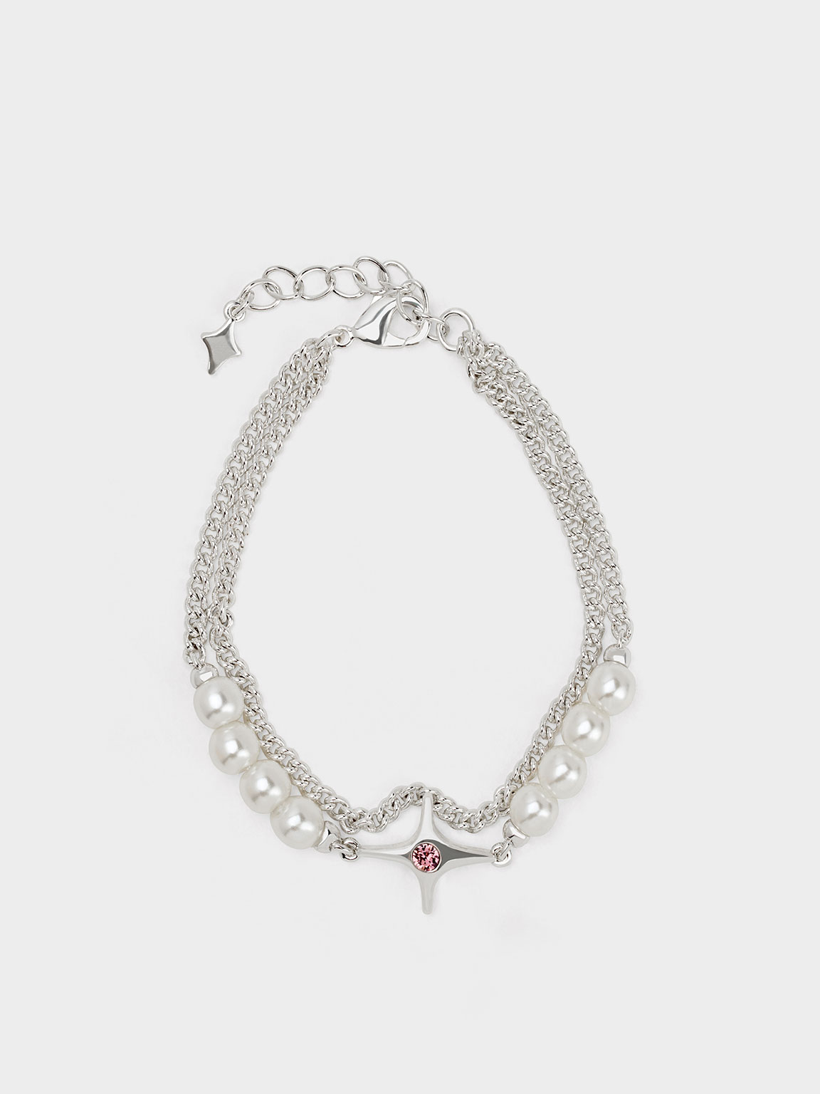 Estelle Star & Pearls Double Chain-Link Bracelet