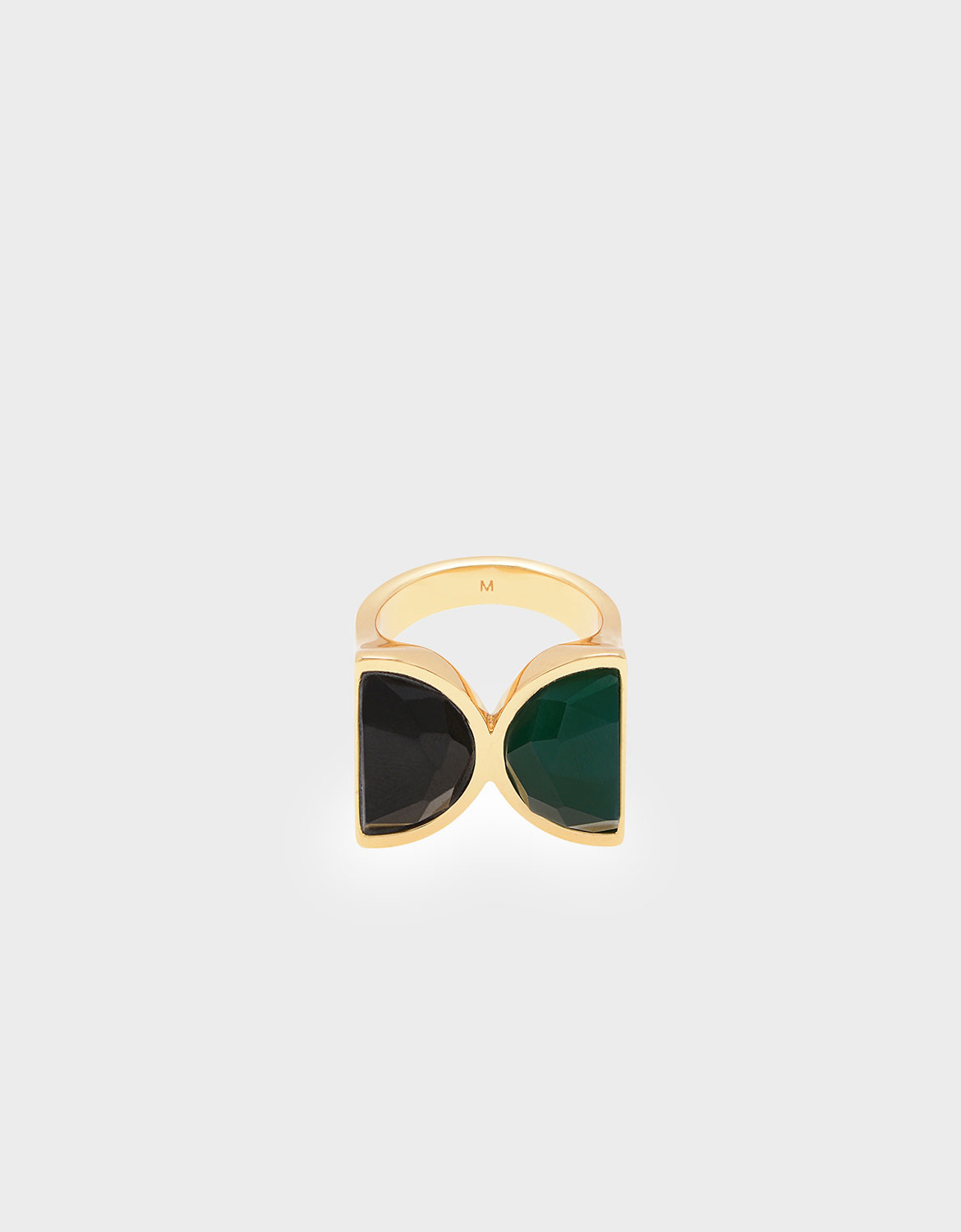 

Black Marble Brass Ring, Green