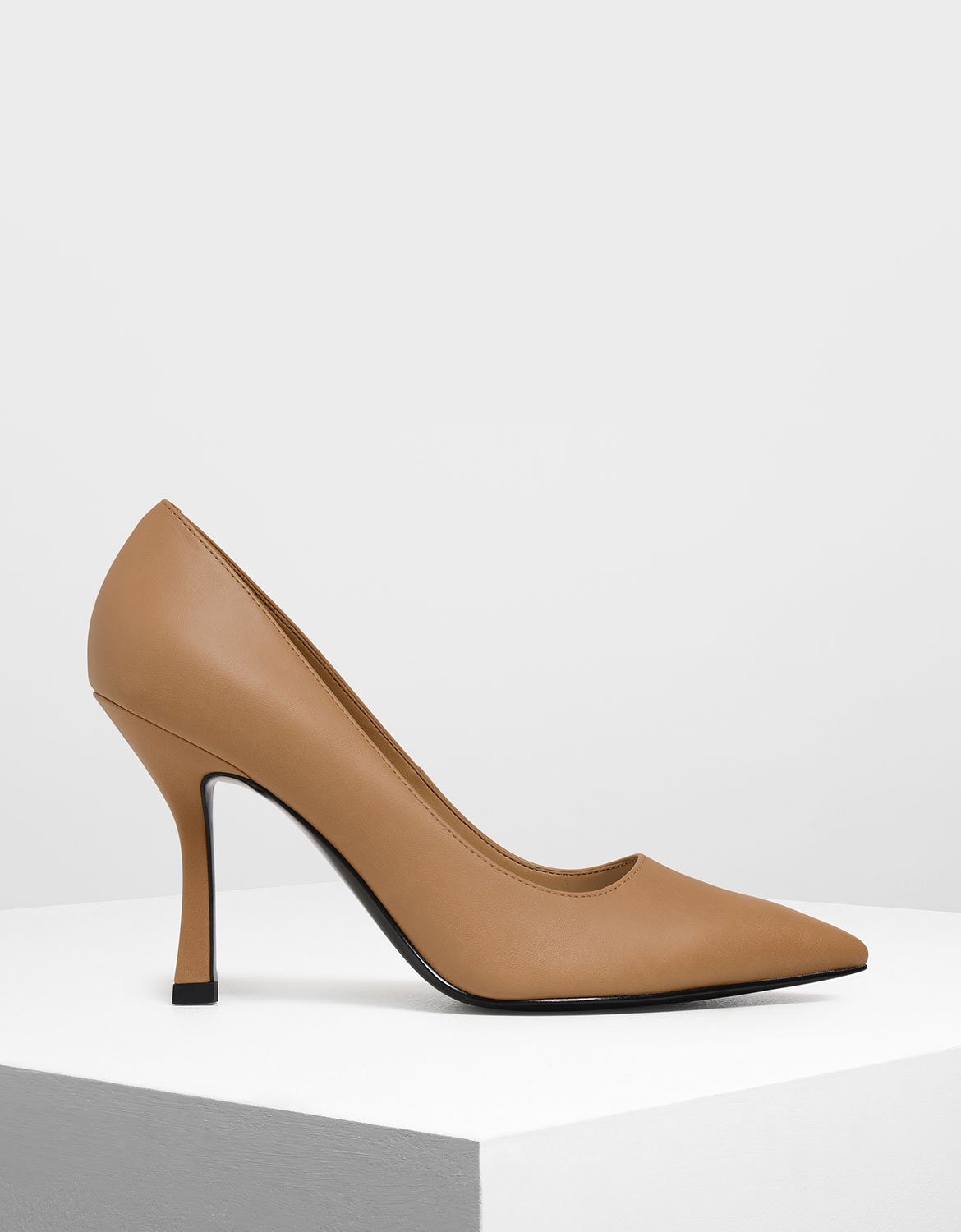 

Curved Stiletto Heel Pumps, Sand