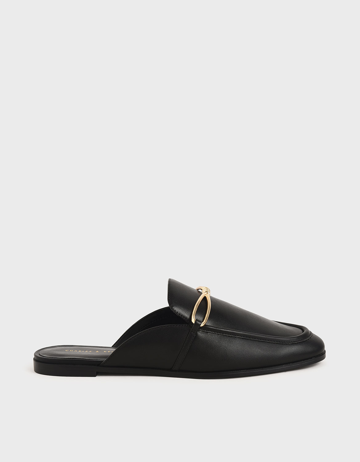 

Metallic Accent Loafer Mules, Black