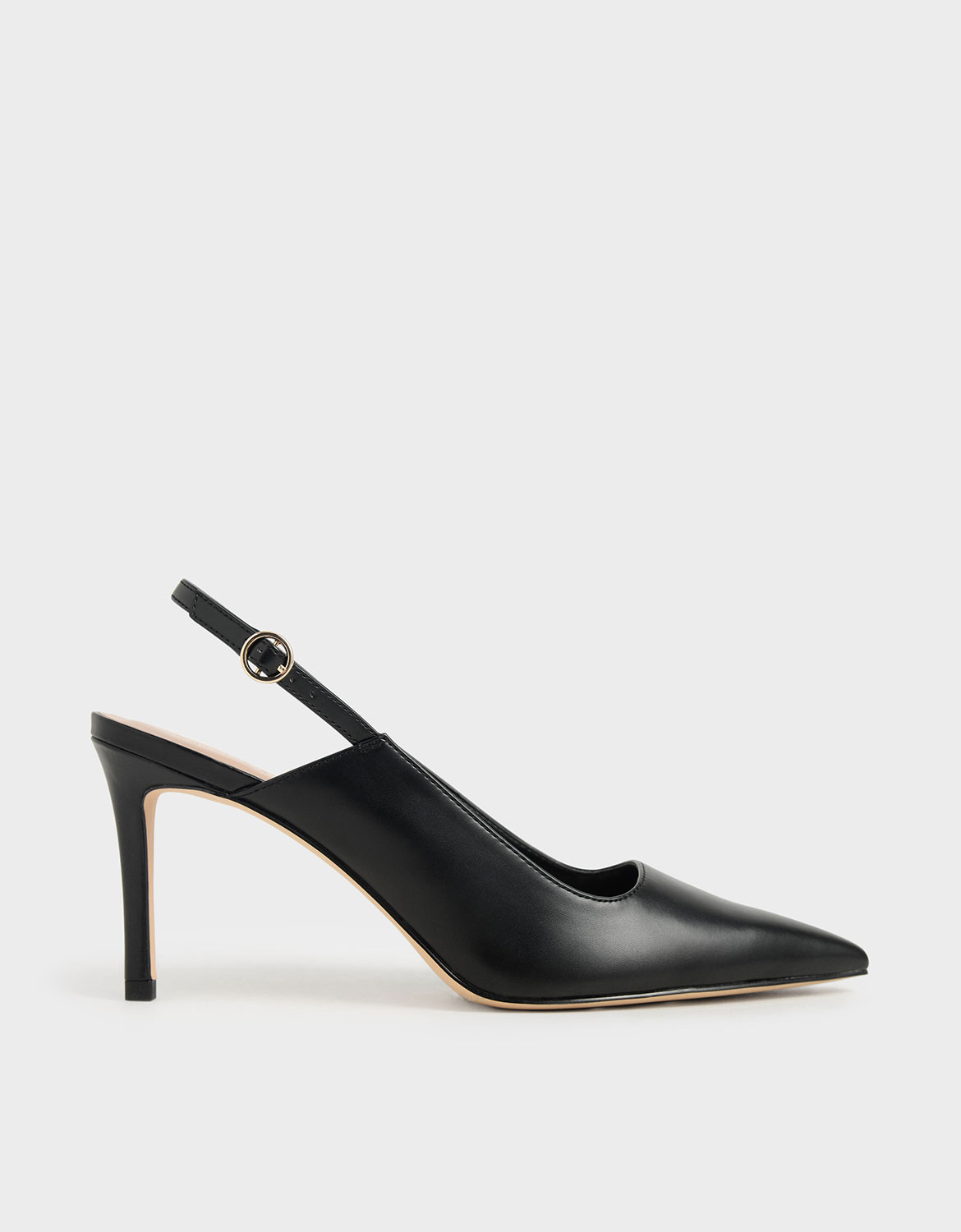 

Pointed Toe Slingback Pumps, Black