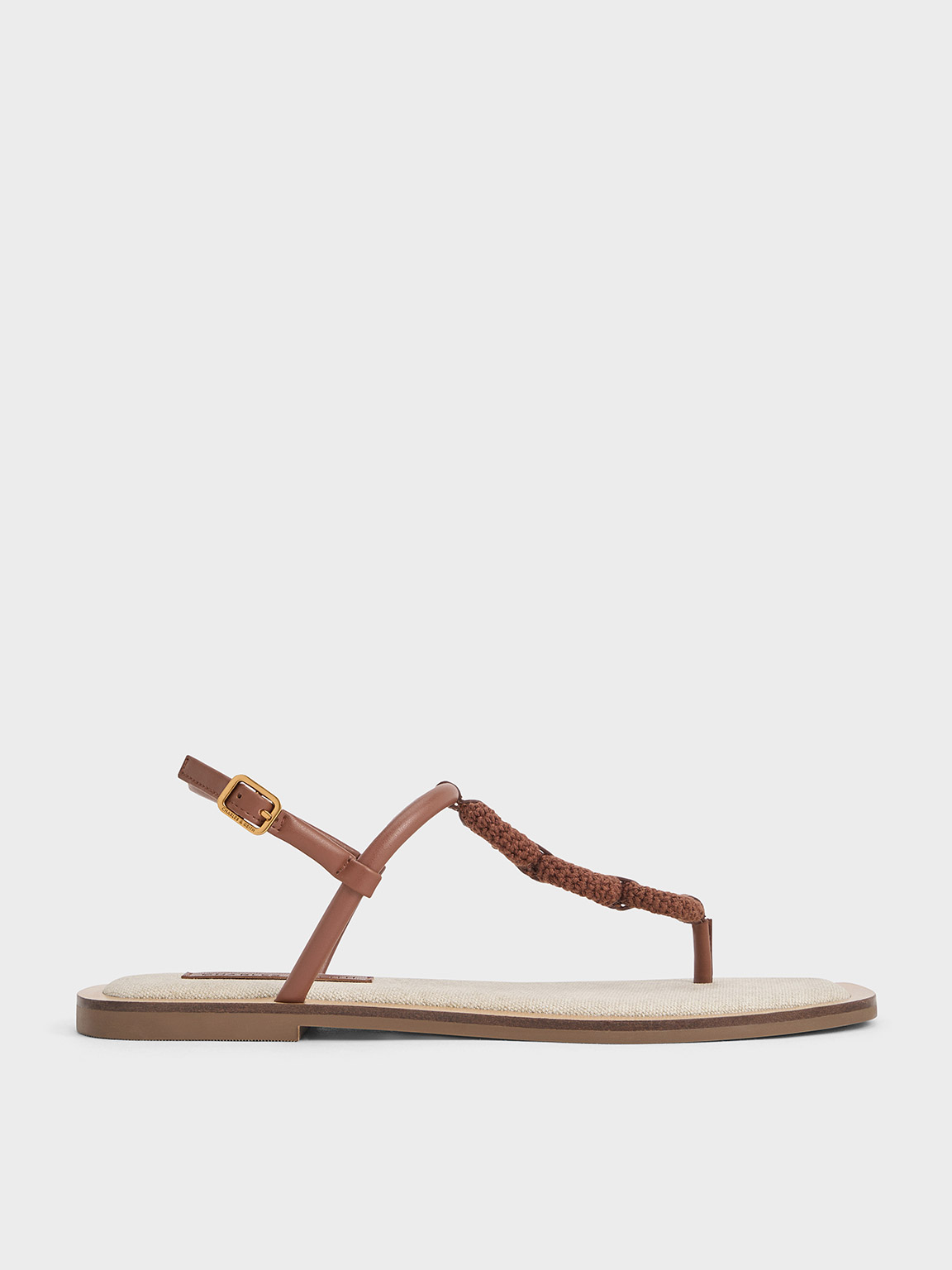 Charles & Keith Raffia Ring Thong Sandals In Multi