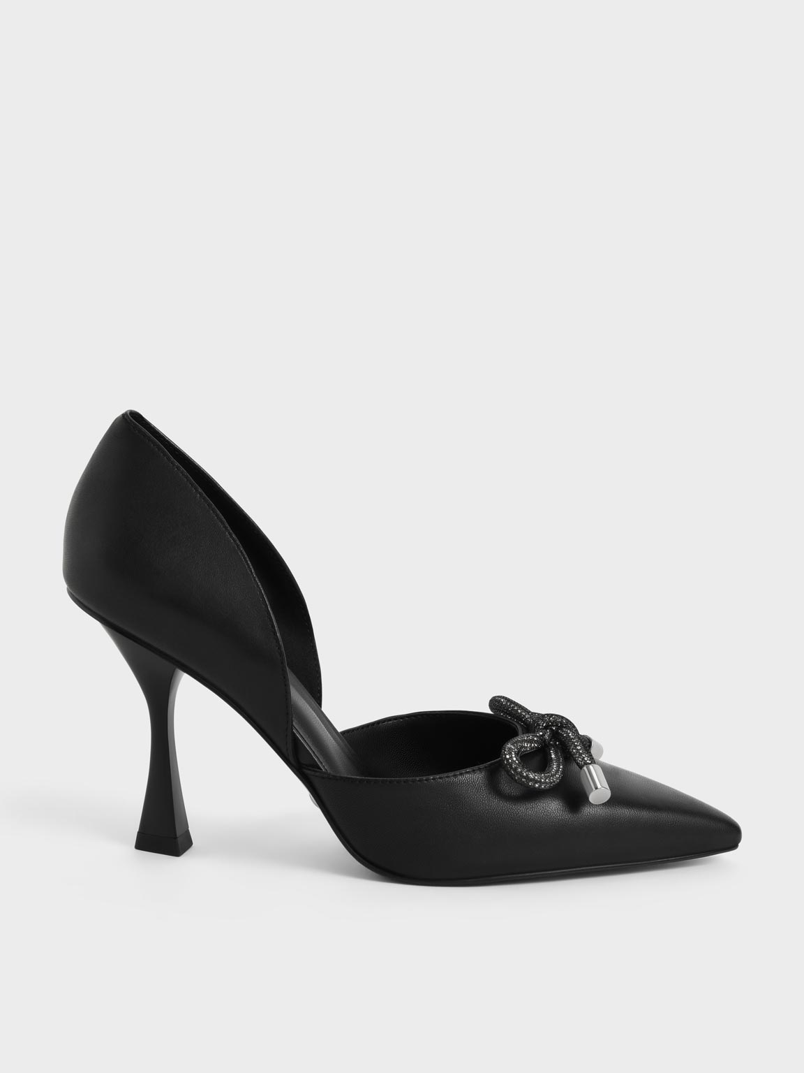 Gem-Embellished Bow-Tie D’Orsay Pumps