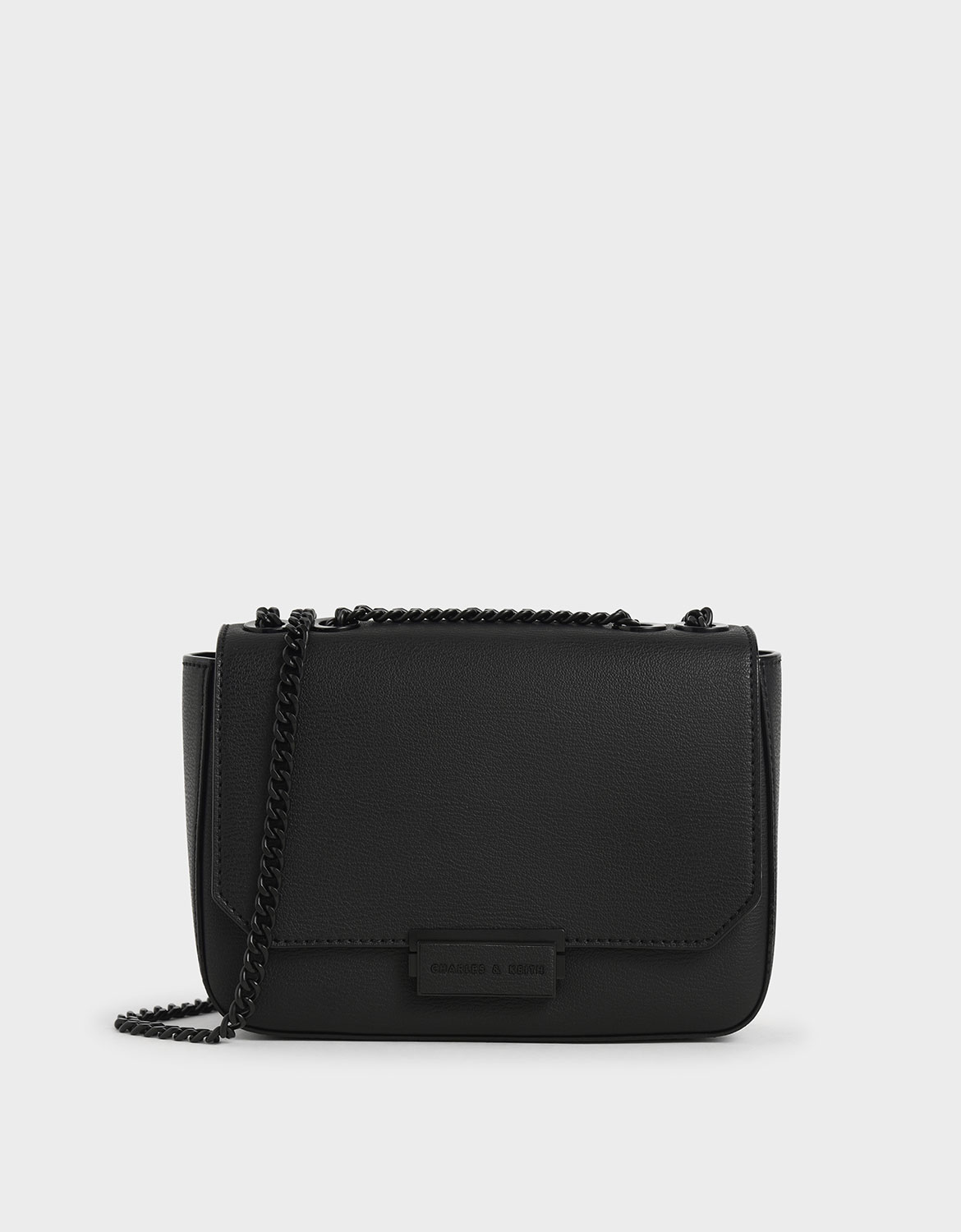 

Double Chain Link Crossbody Bag, Ultra-matte black