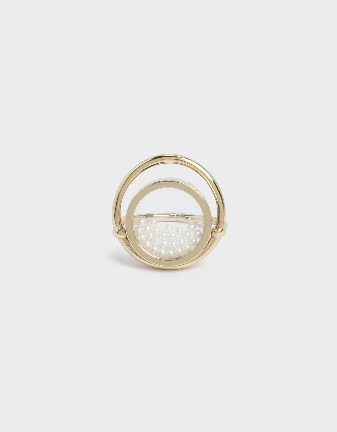 

Pearl Finish Stone Floating Locket Ring