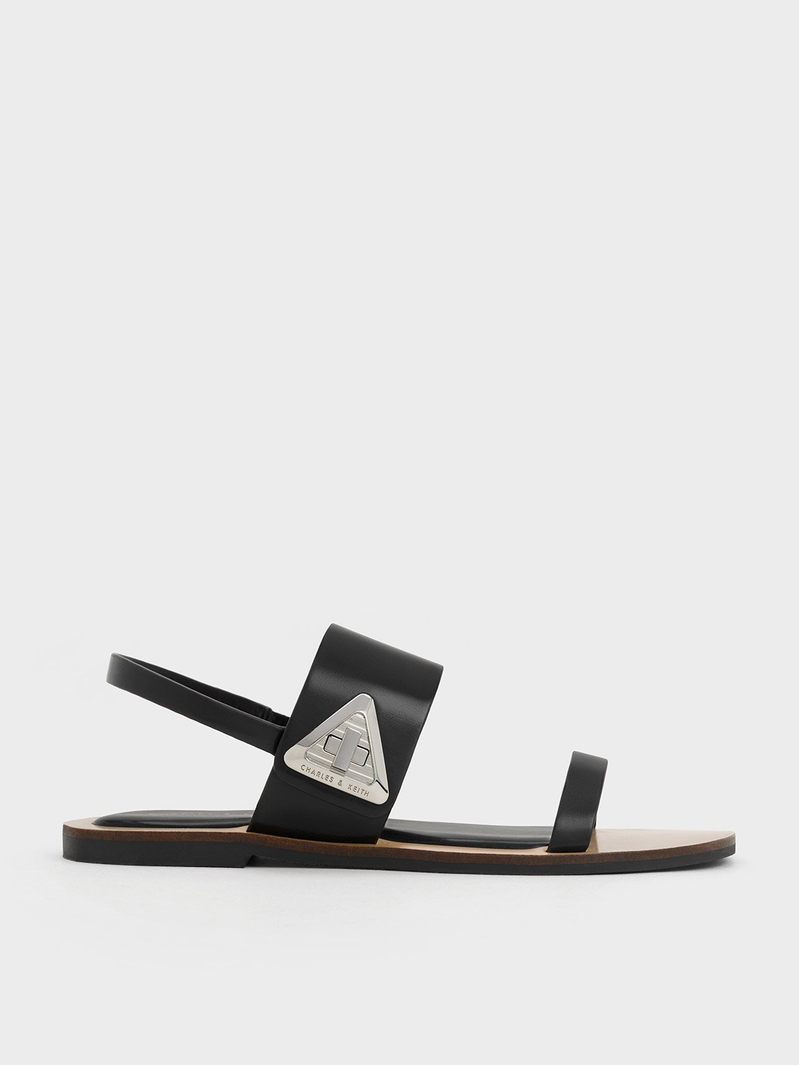Charles & Keith - Trice Metallic Accent Double Strap Sandals