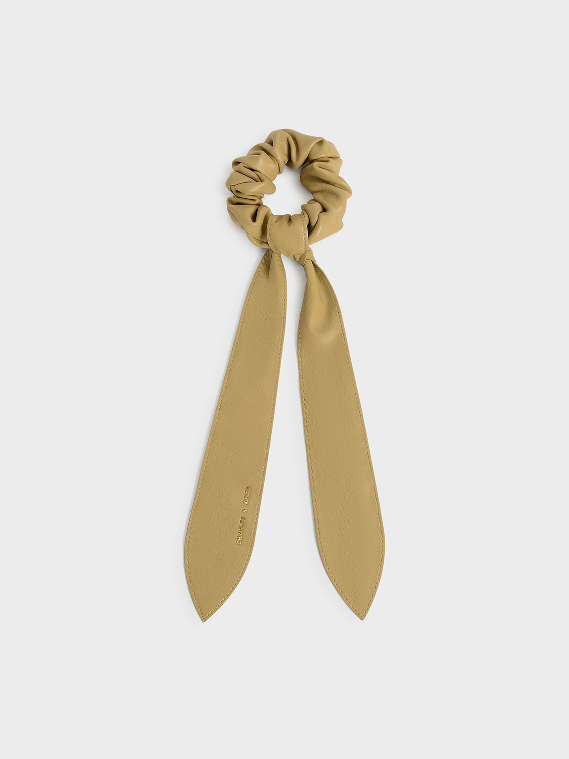 

Riley Ruched Bow Scrunchie, Sand