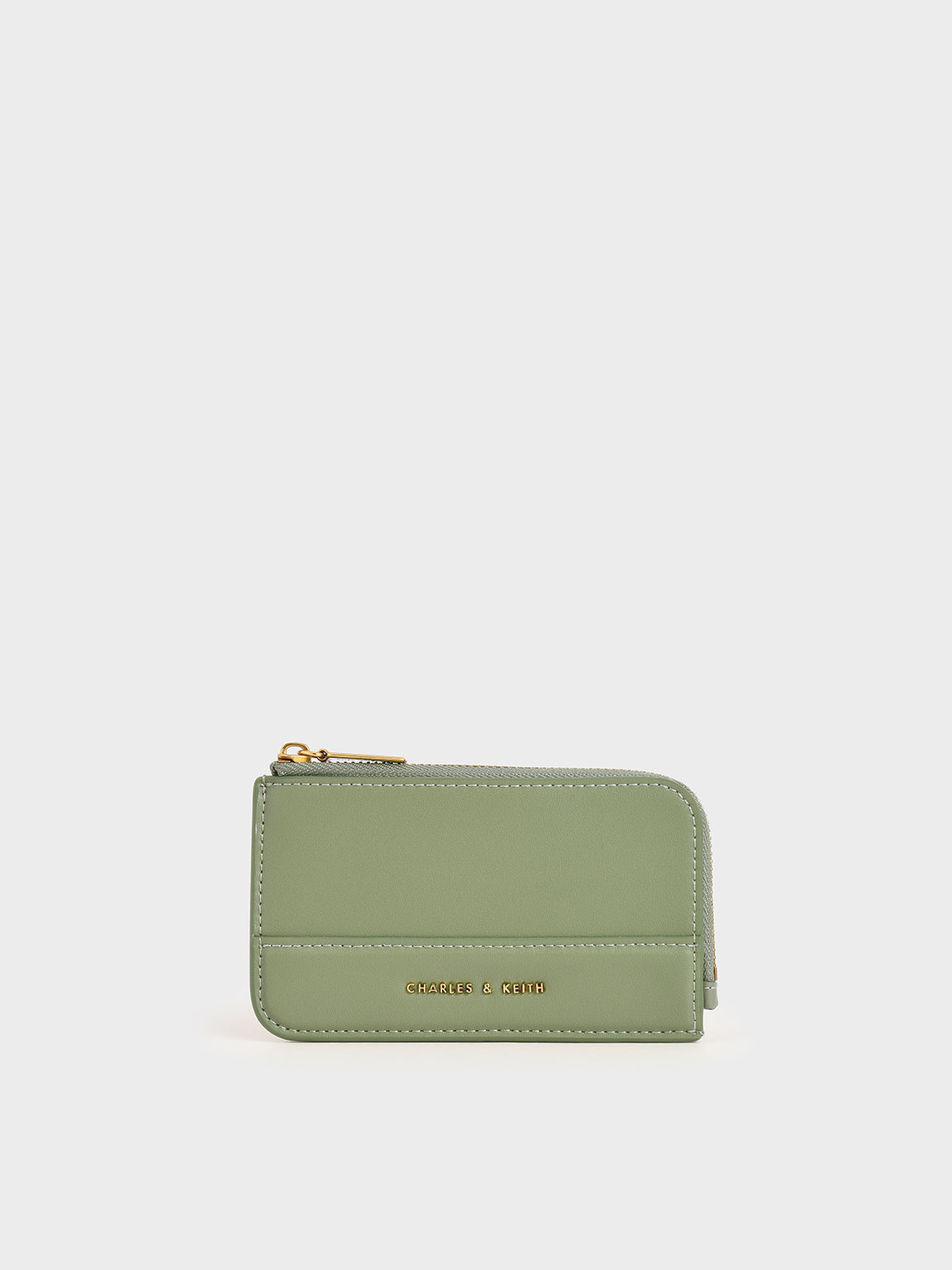 

Top Zip Card Holder, Sage green