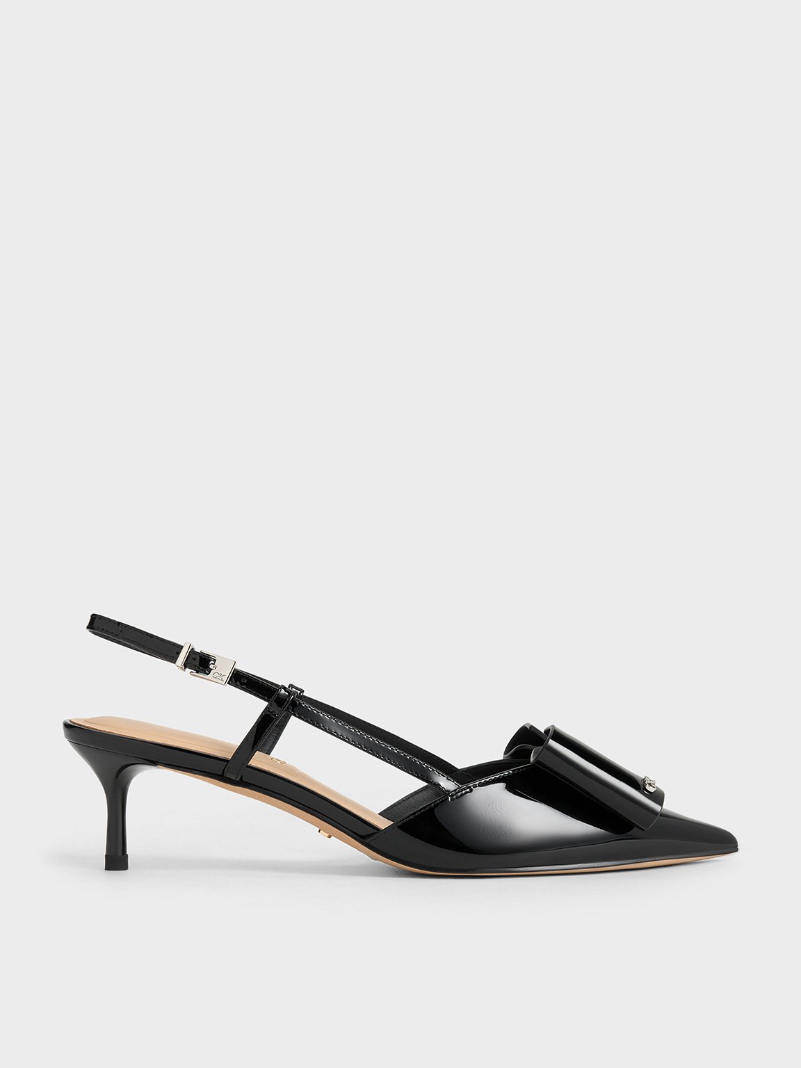 Charles & Keith - Lu Patent Leather Bow Slingback Pumps Charles & Keith - Lu Patent Leather Bow Slingback Pumps