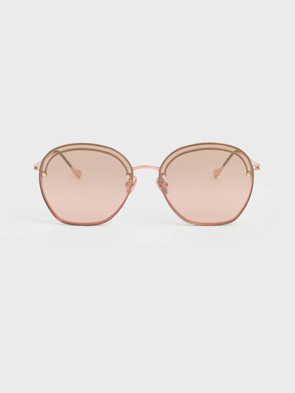 

Wire Frame Butterfly Sunglasses, Rose gold