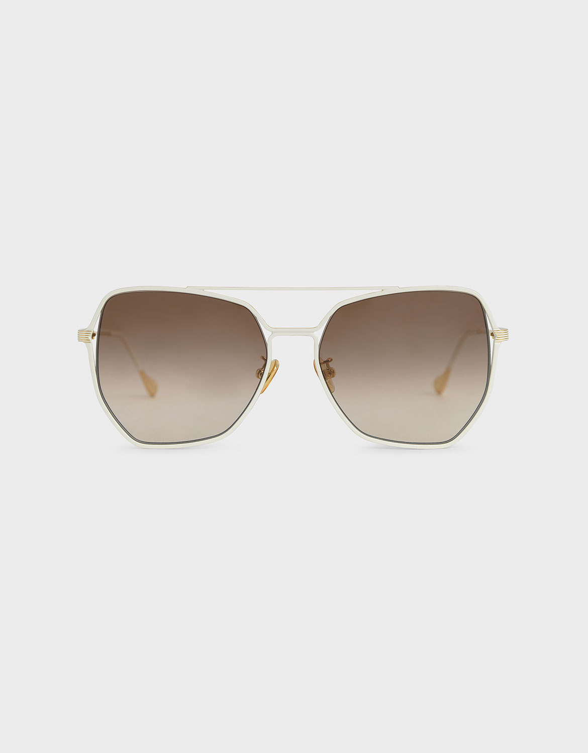 

Tinted Butterfly Sunglasses, Cream