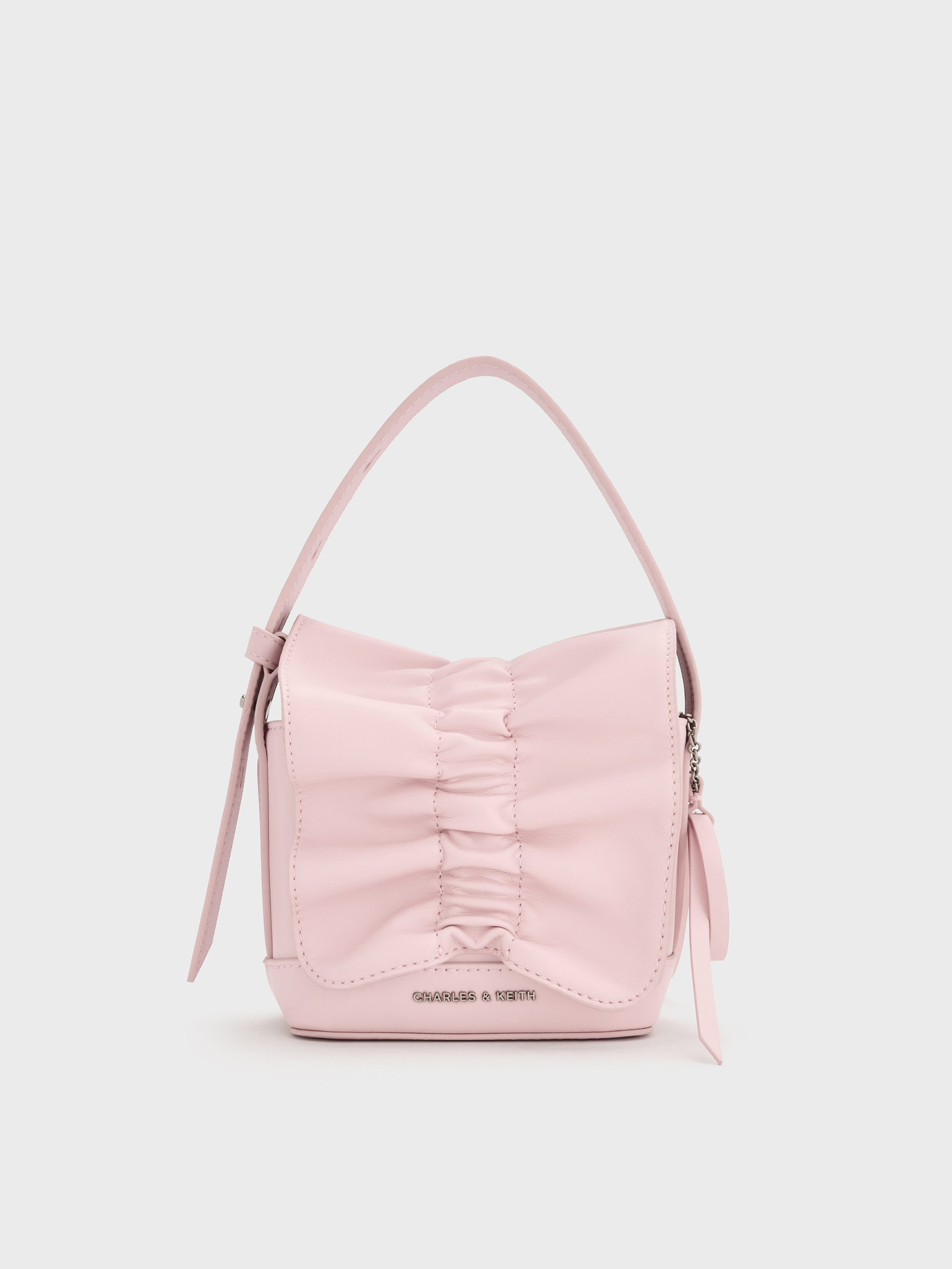 Charles & Keith - Kadee Ruched Bow-Charm Mini Bag