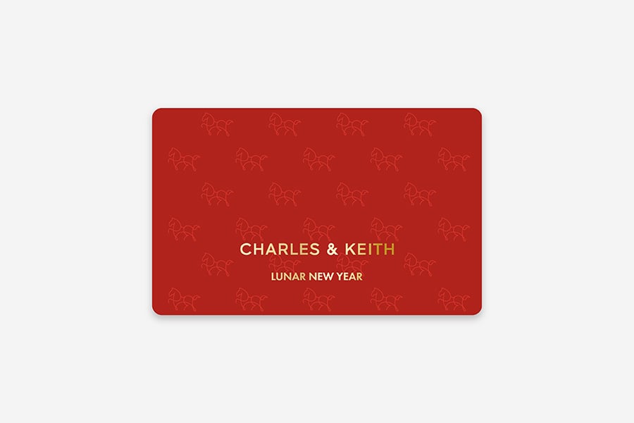 Lunar New Year Gift Card - Horse Print Red, Maroon, giftLanding